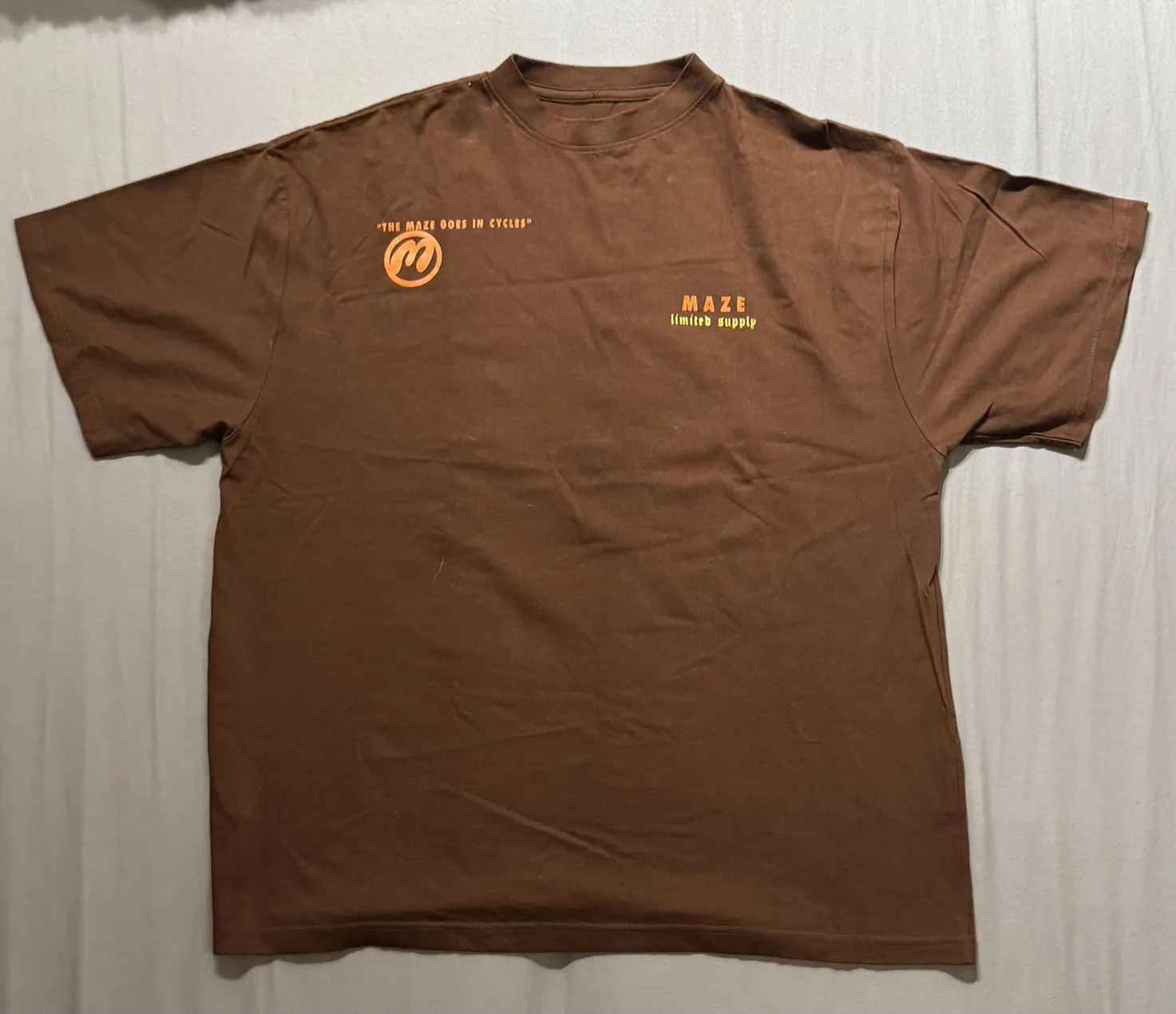 Maze Unisex L/XL Cotton Tee In Brown - Gently Used