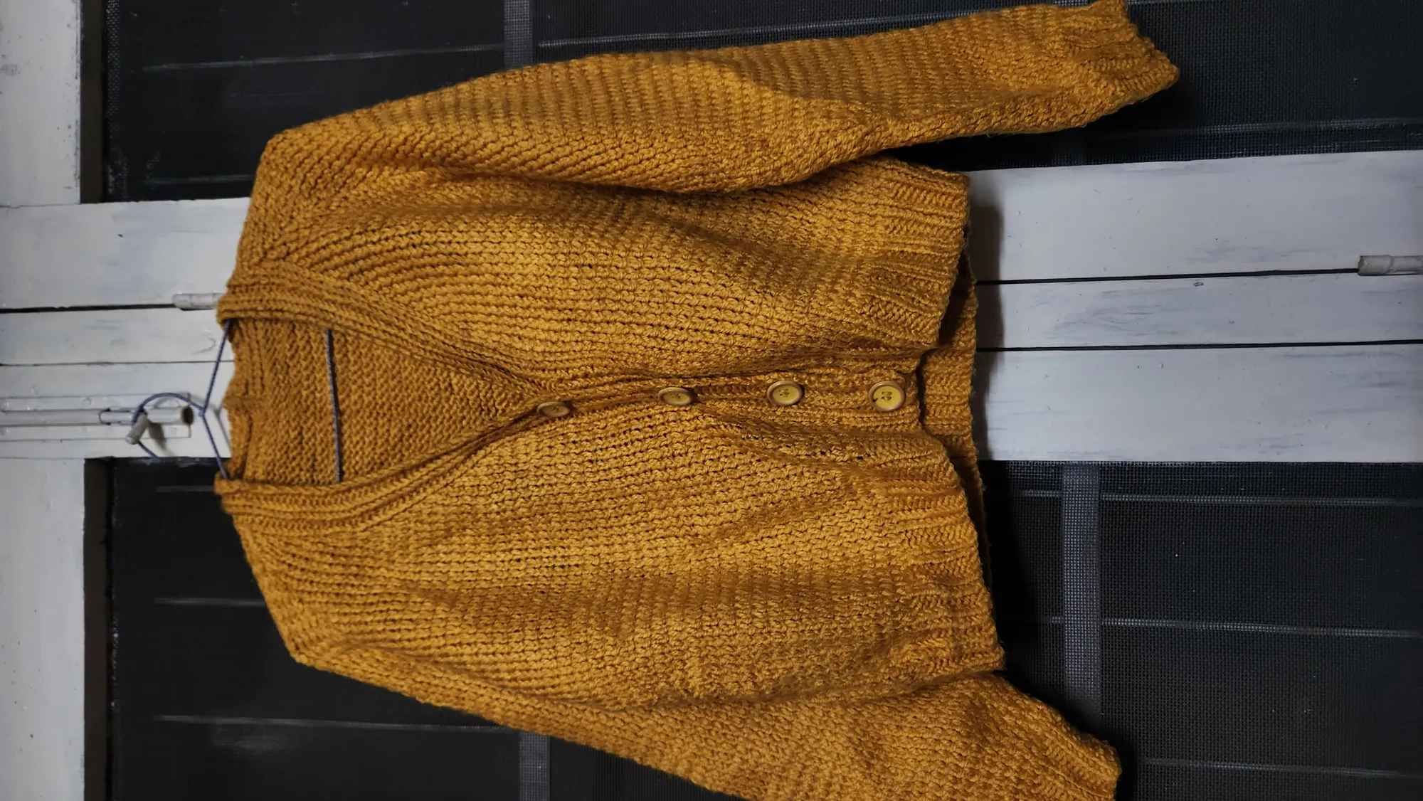 Classic Unisex S/M Wool Cardigan In Natural Grey