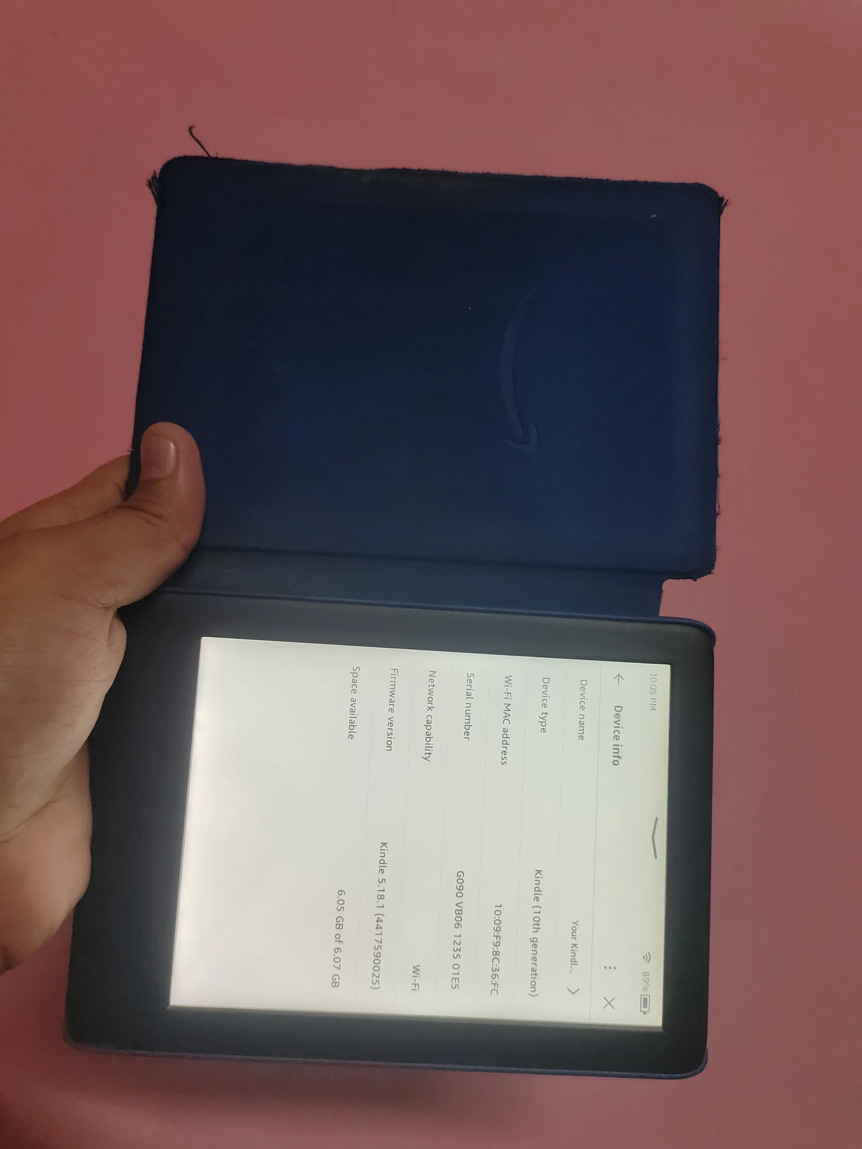 Buy used Amazon Kindle 10th Generation, Good Condition, Black With Blue Case online on Resellpur