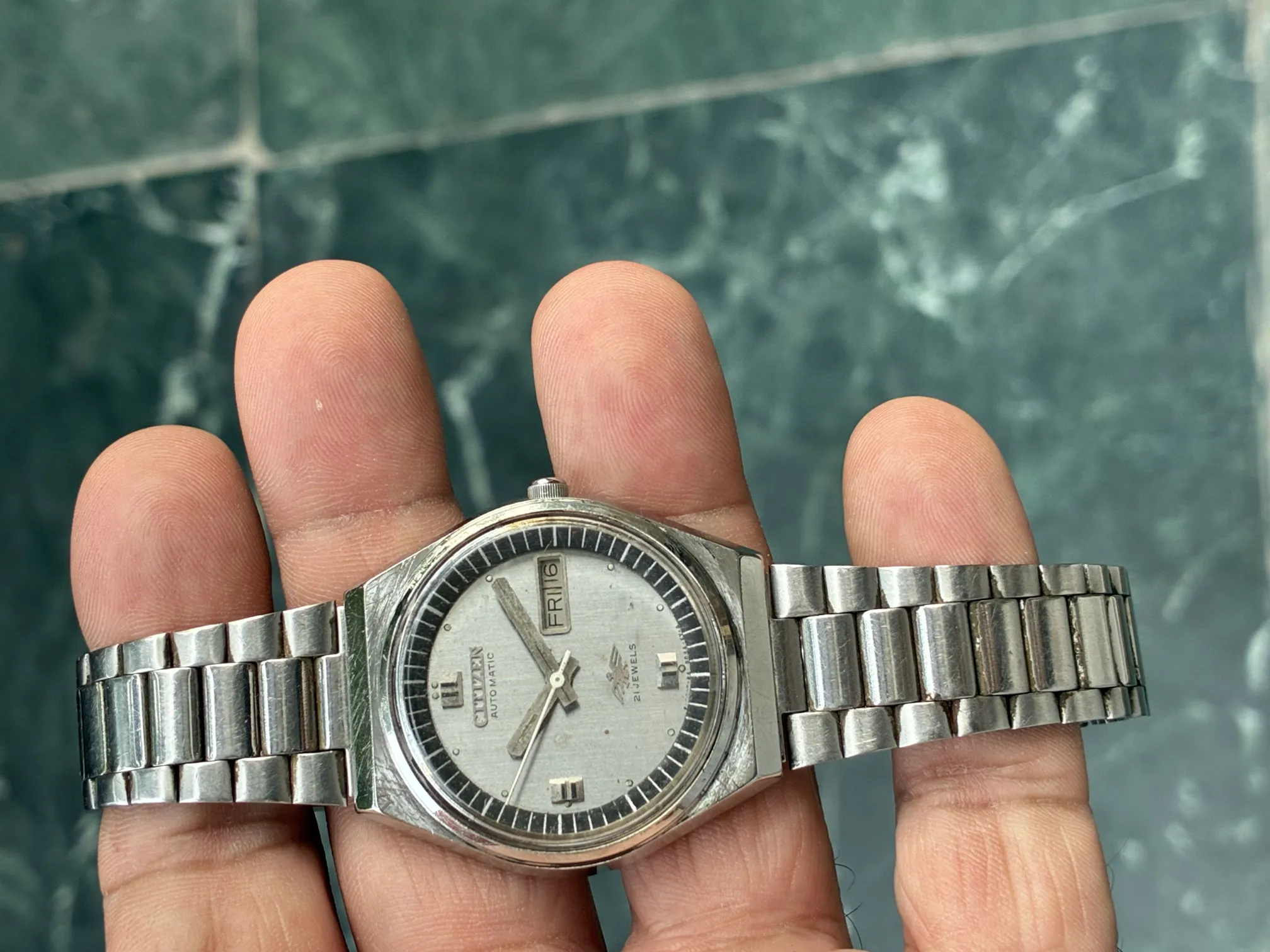 Sold second hand Citizen Vintage Automatic Men's Watch Silver 21 Jewels on Resellpur