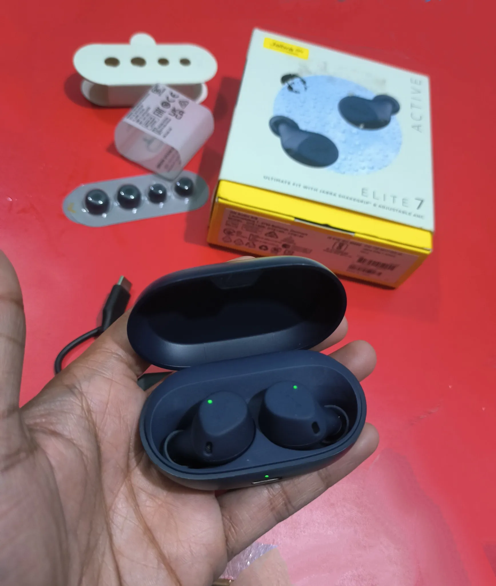 Buy used Jabra Elite 7 Active | Best Condition | Earbuds | Dark Blue | Adjustable ANC online on Resellpur