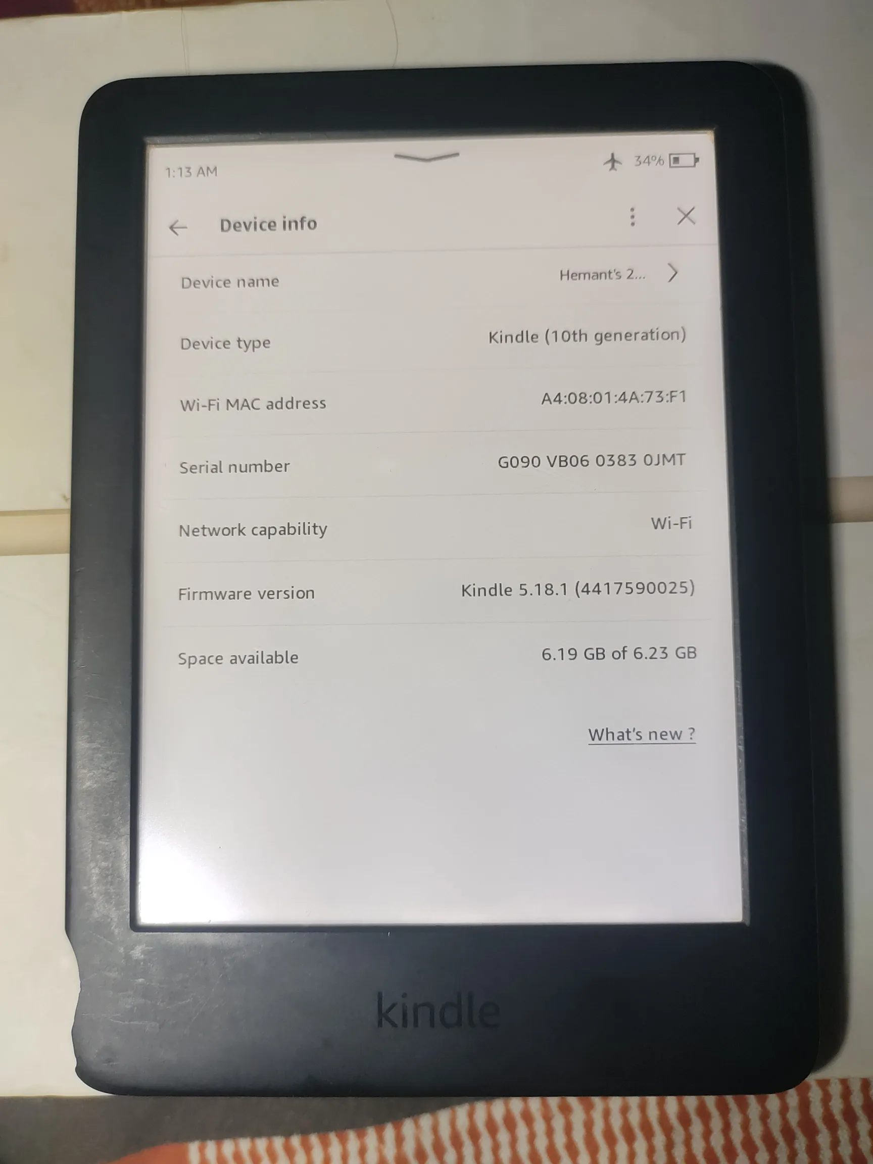 Buy used Kindle 10th Generation E-reader, Fair Condition, Black online on Resellpur