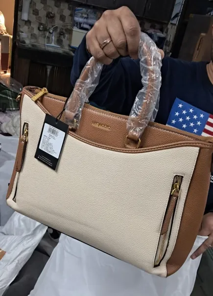Miraggio New Ladies Tote Bag Beige And Brown Under 2 Kg