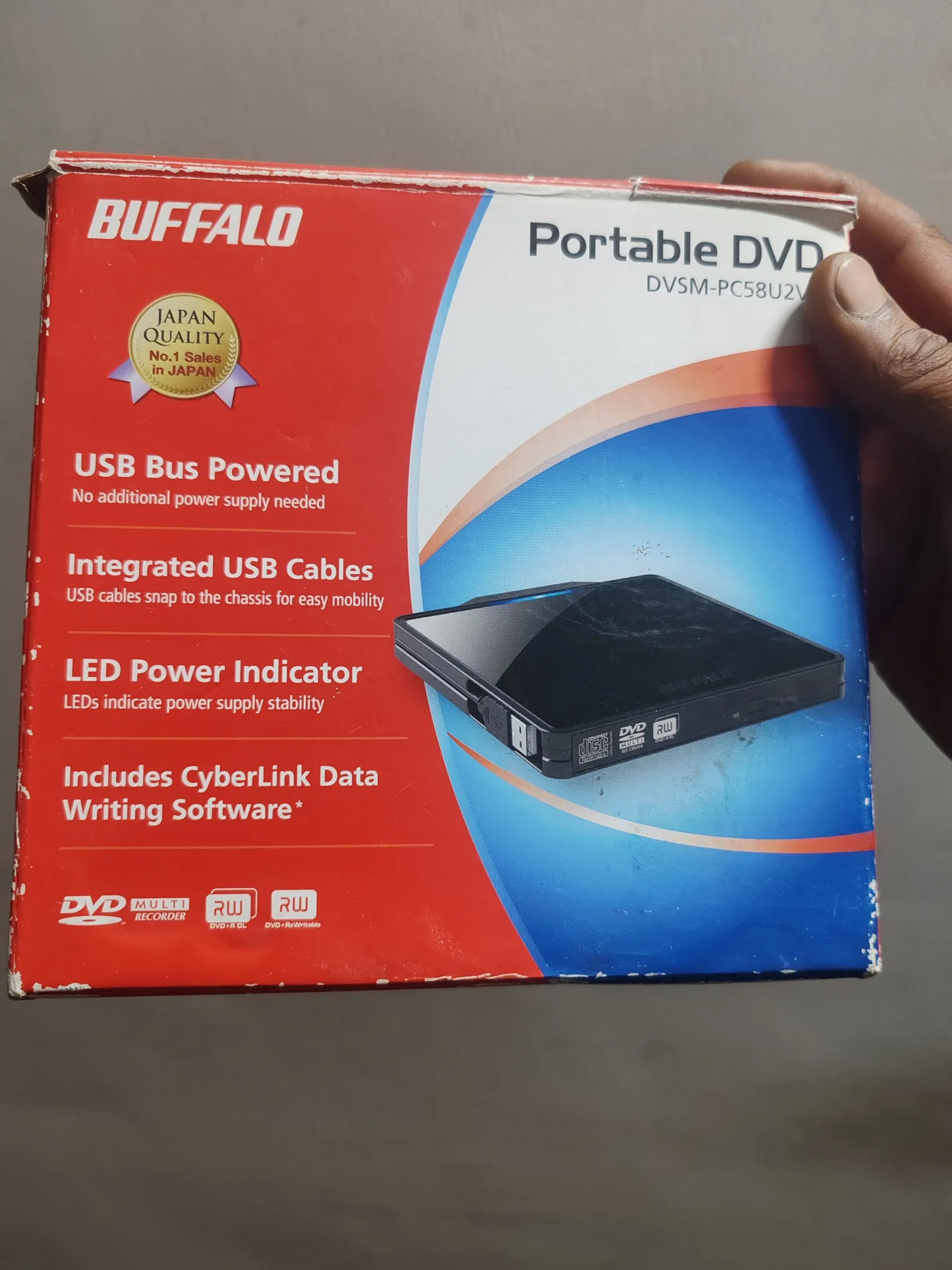Buy used Buffalo Portable DVD Drive DVSM-PC58U2V New Black online on Resellpur