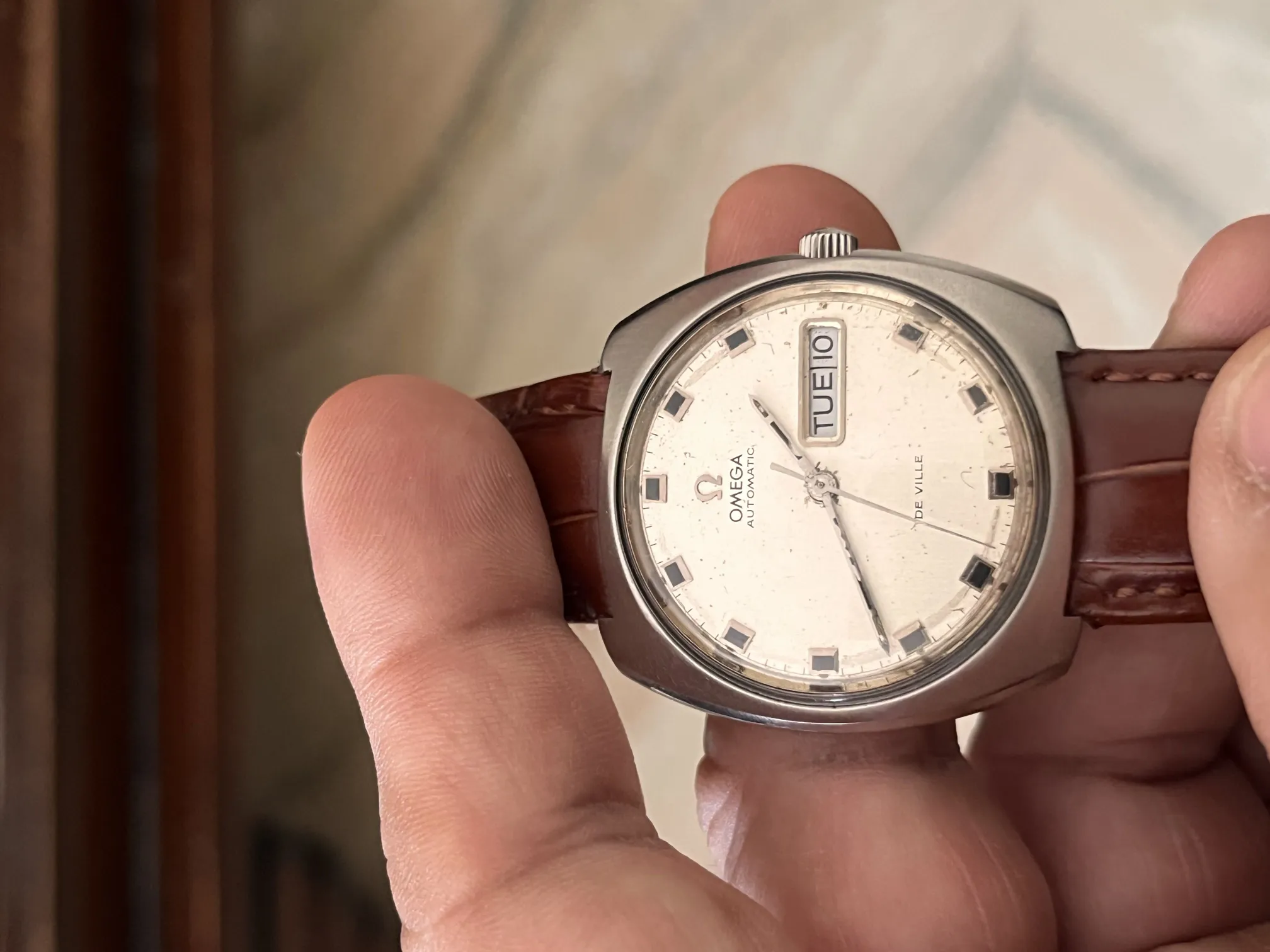 Buy used Omega Deville Automatic Watch - Used - Men's - Silver - 36mm - Quick Set Date Complication online on Resellpur