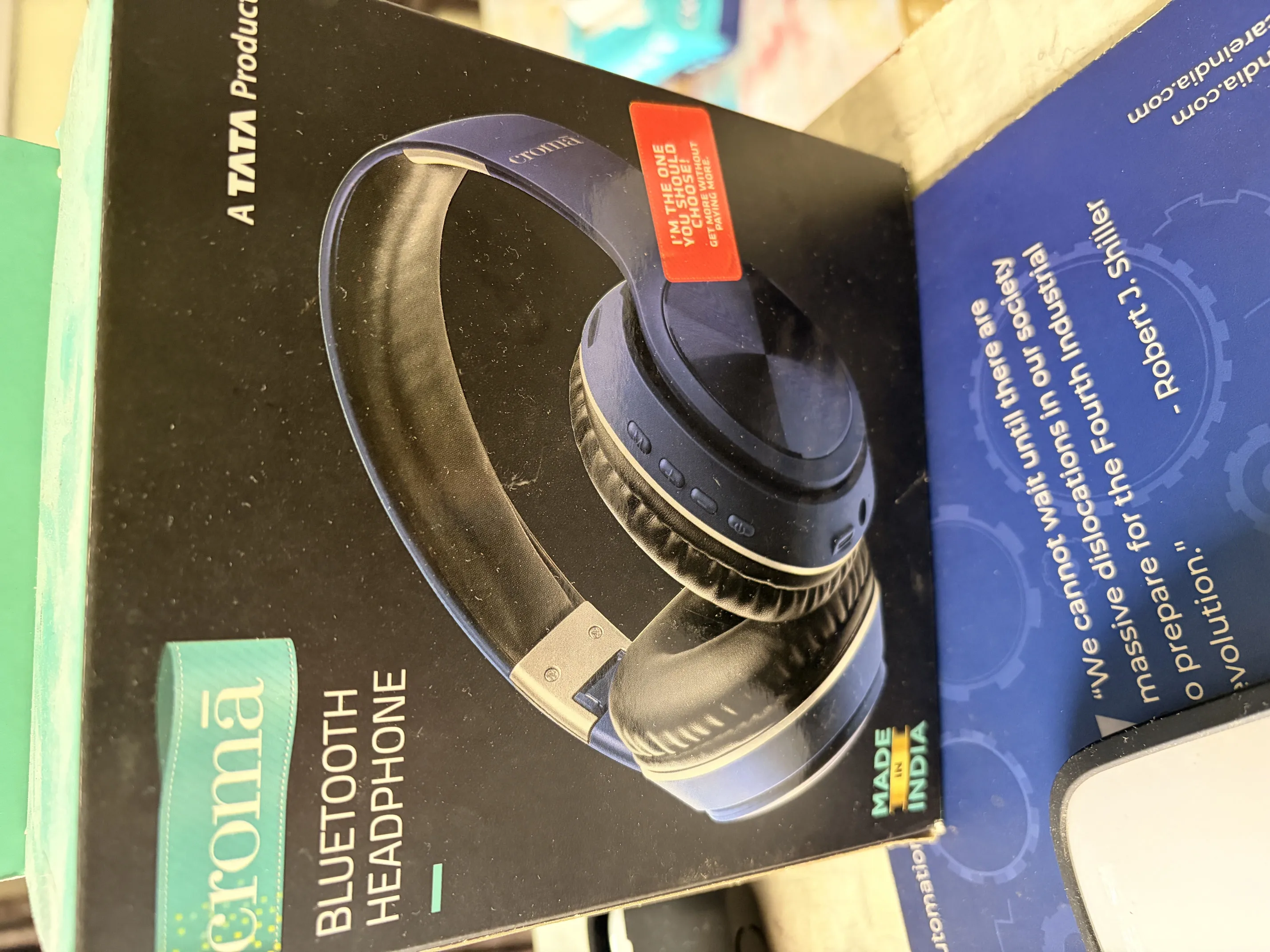 Croma Bluetooth Headphone - New - Unisex - Blue - CREH1904 - Deep Bass Sound