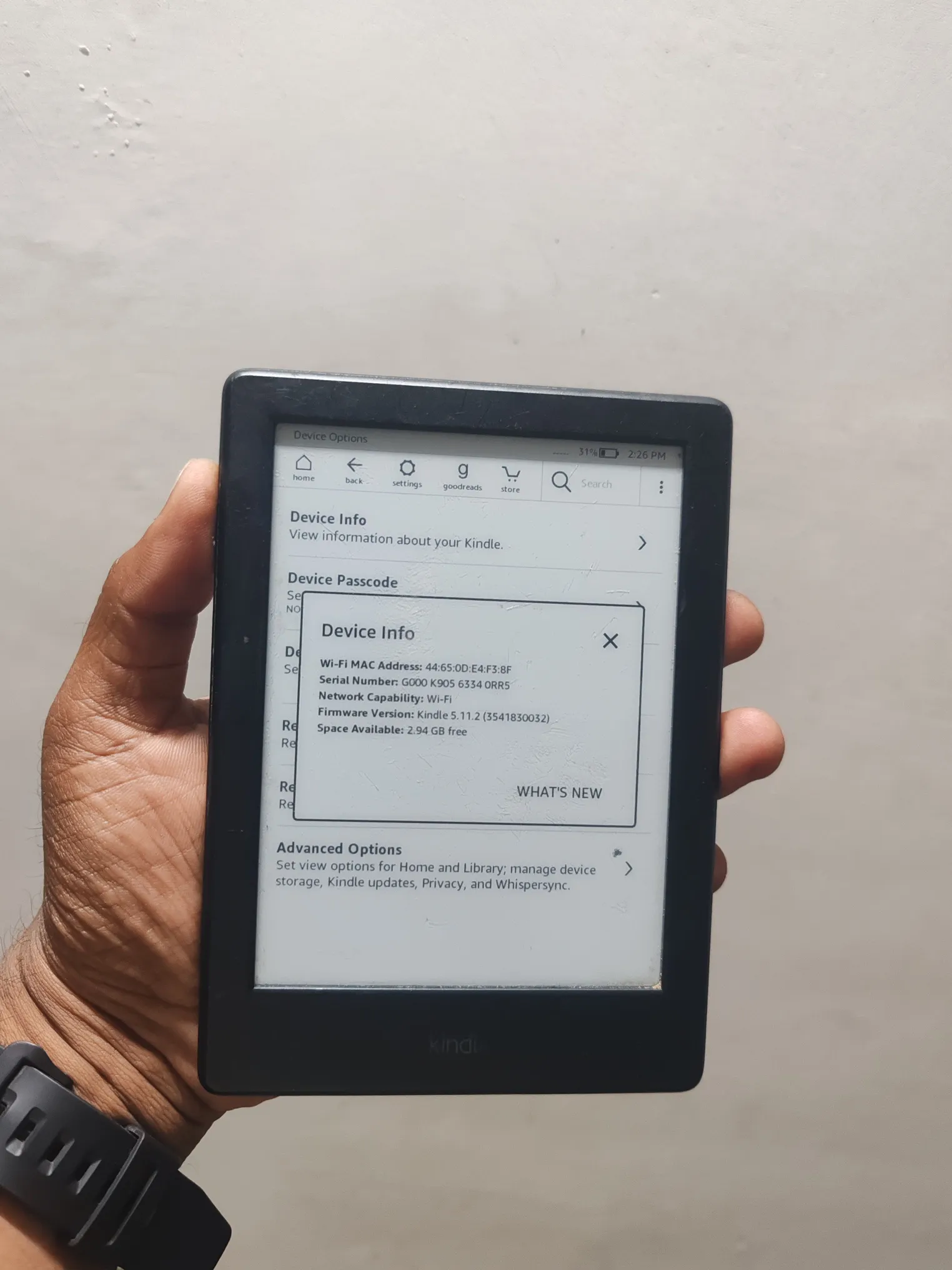Sold second hand Amazon Kindle 8th Gen Basic Preloved Black E-reader 6-inch Glare-free Display on Resellpur