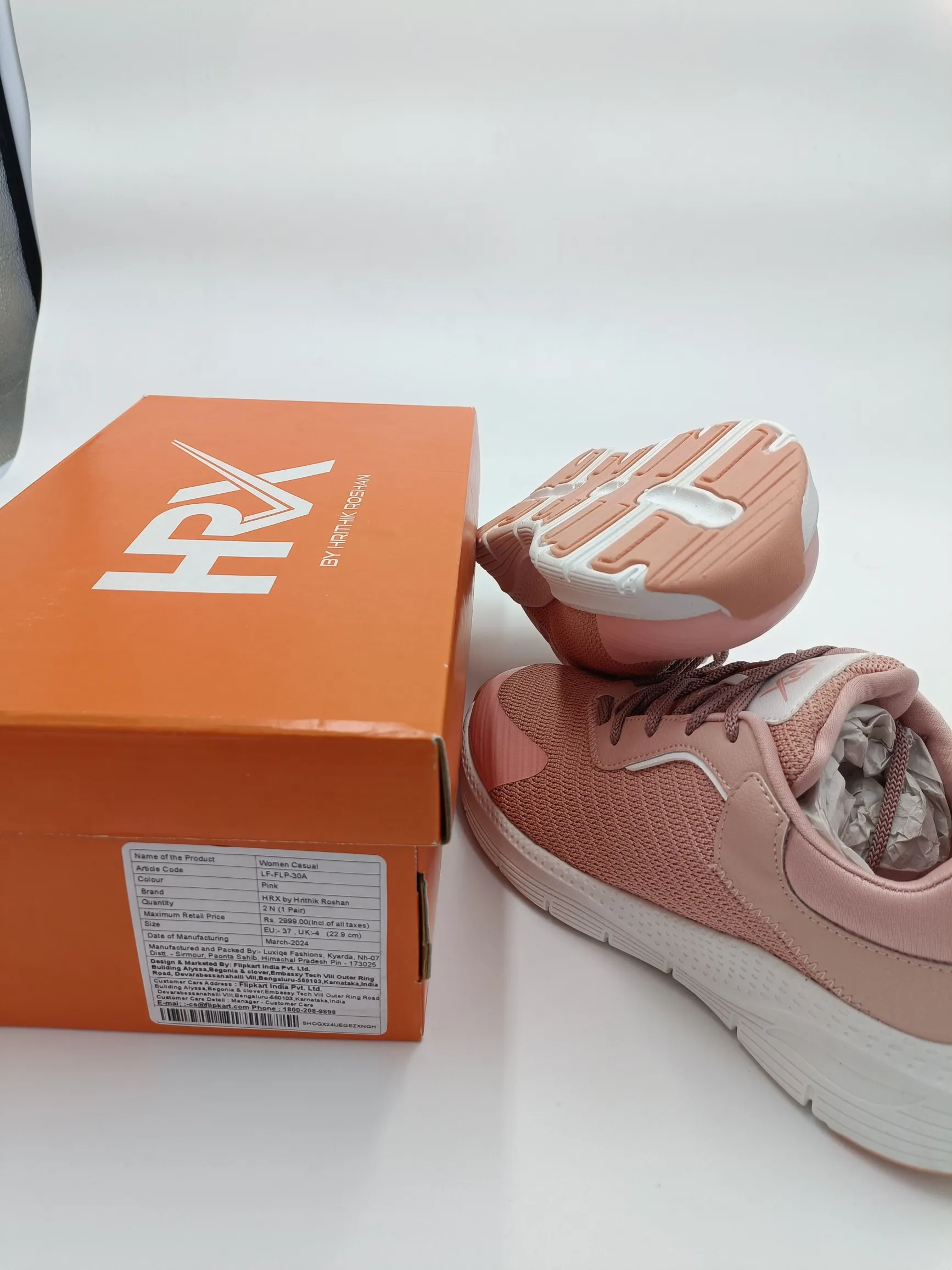 HRX By Hrithik Roshan Women's UK4 Premium Quality Shoes - Black