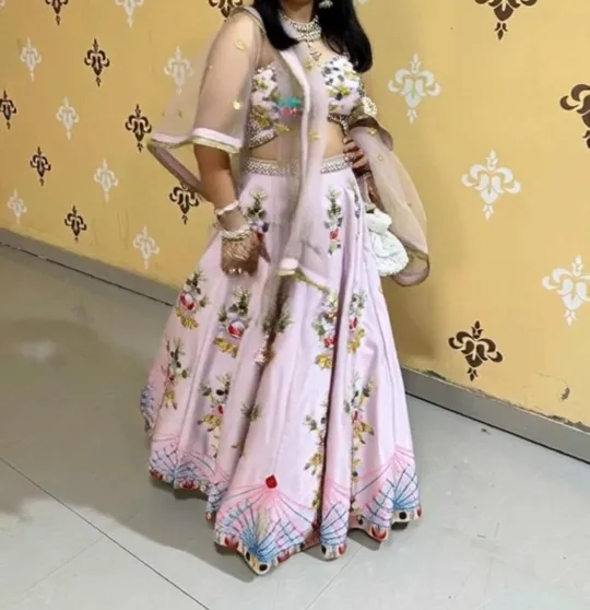 Miss Forever Good Condition Female Ethnic Wear Pink Free Stunning Embroidery