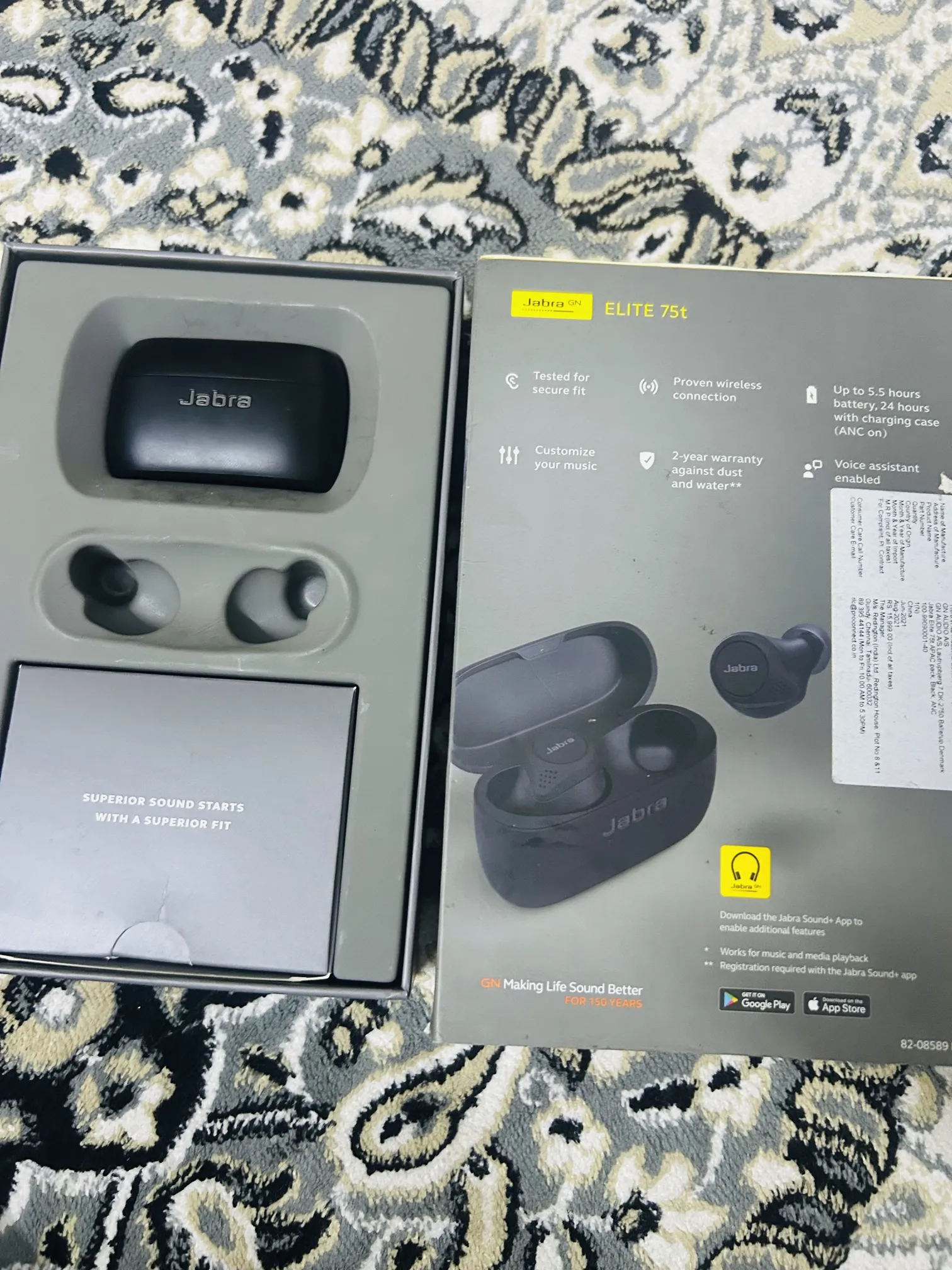 Buy used Jabra Elite 75t Good Condition Wireless Earbuds Black online on Resellpur