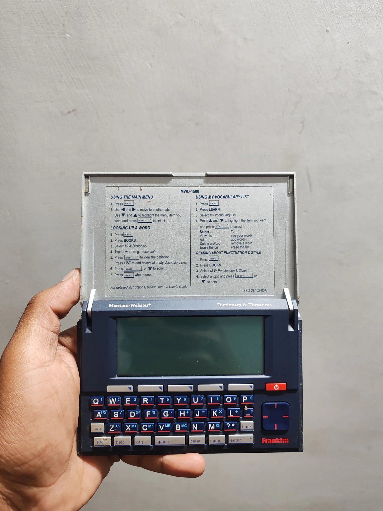 Buy used Franklin MWD-1500 Excellent Electronic Dictionary & Thesaurus | Blue | Vintage Tech online on Resellpur