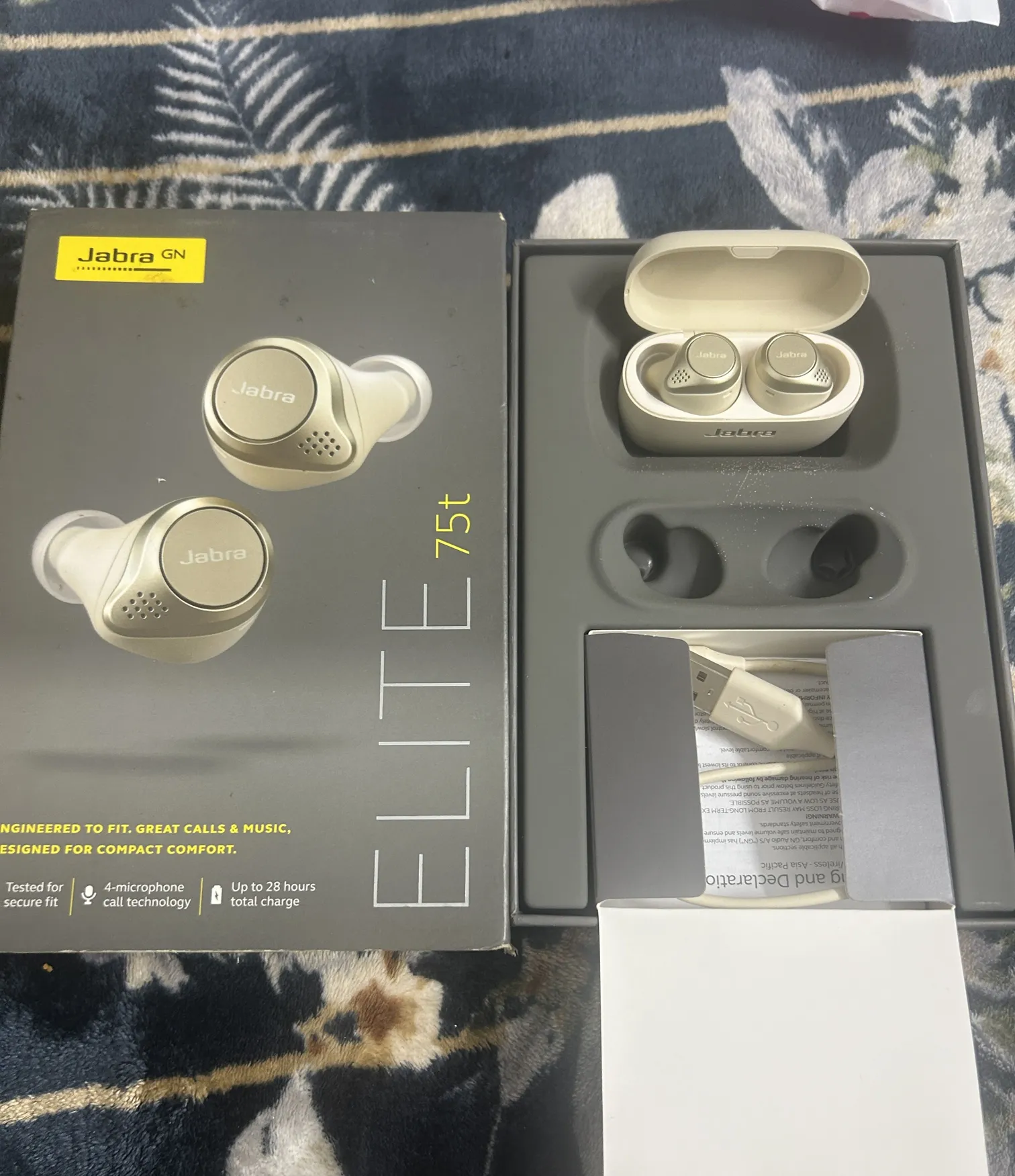 Buy used Jabra Elite75t Refurbished Wireless Earbuds Gold online on Resellpur