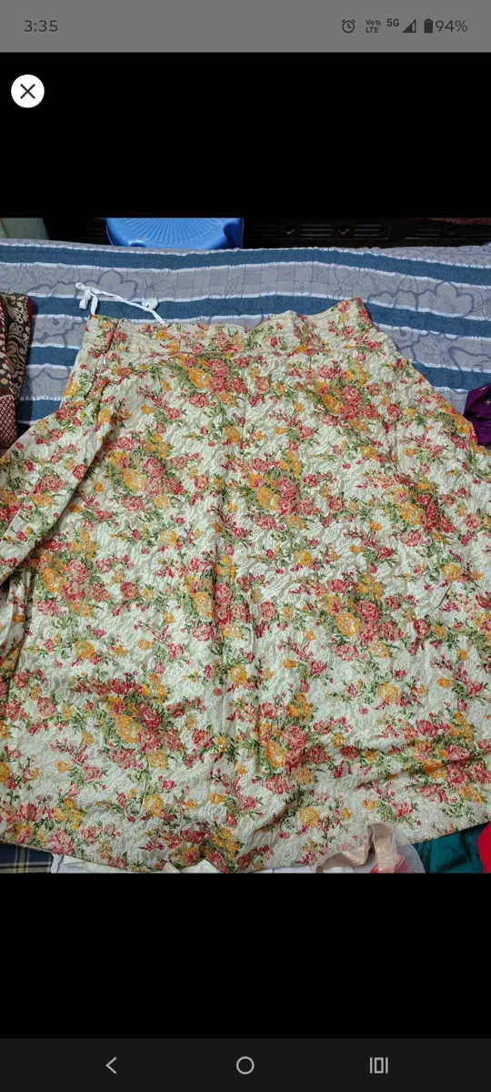 Buy used Lehnga 5XL Multicolor Embroidery Design With Mirror Work Blouse online on Resellpur