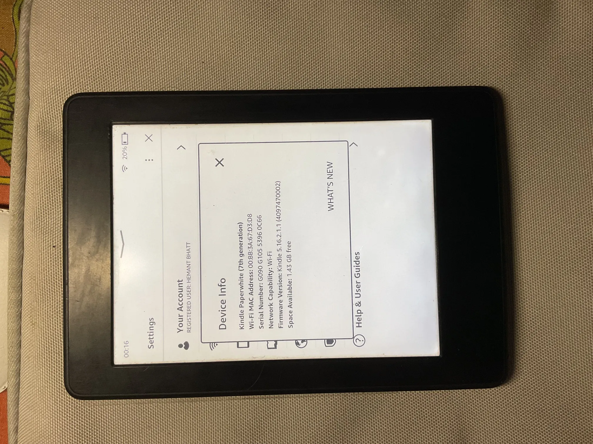 Sold second hand Kindle Paperwhite 7th Generation E-reader, Black, Good Condition on Resellpur