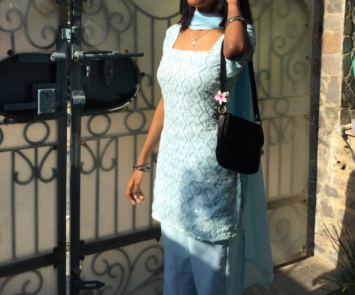 Buy used Georgette Suit In Blue Colour, S, Stretchable, 90s Iconic Style online on Resellpur