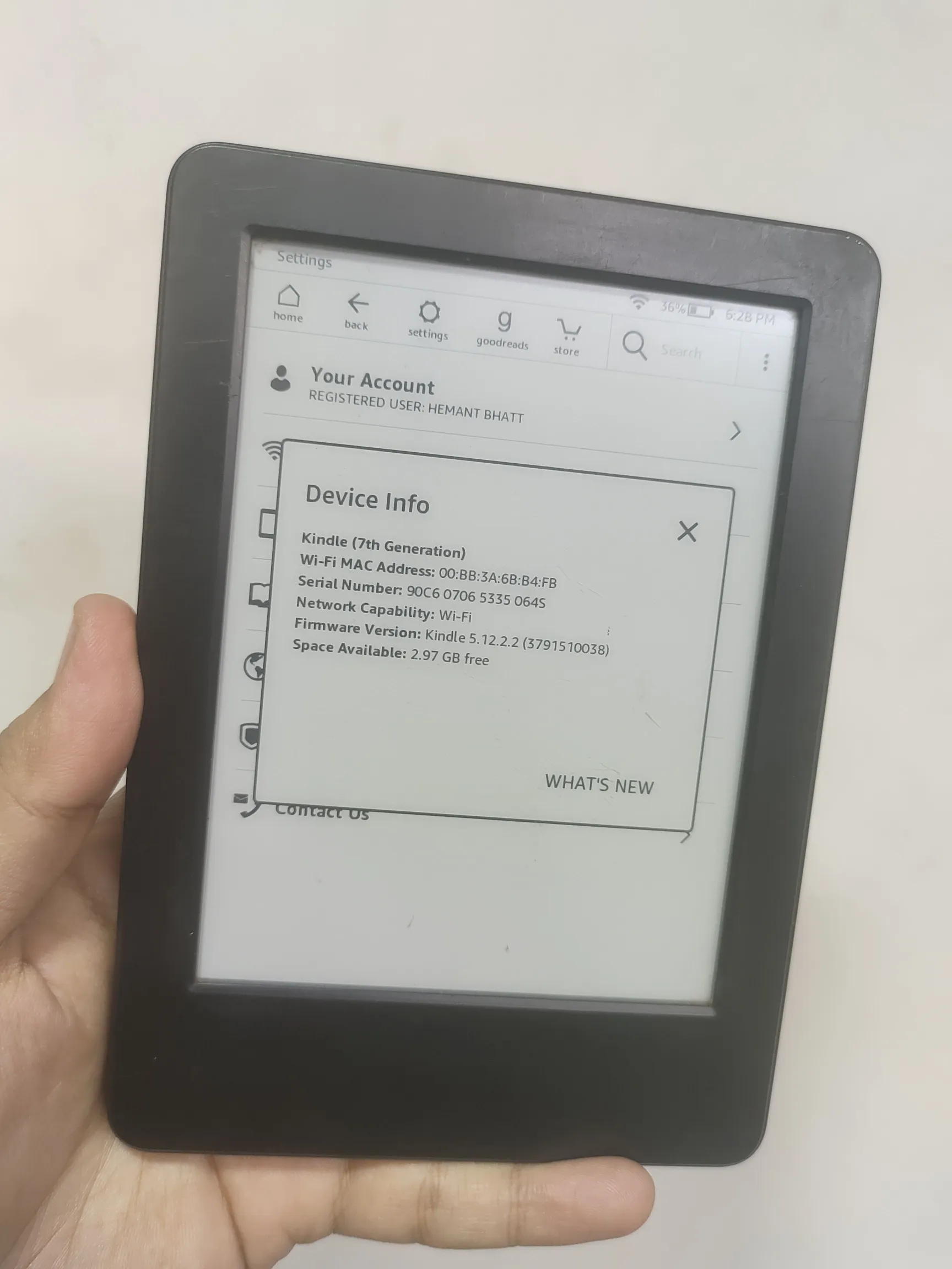 Sold second hand Kindle 7th Gen Working Condition E-reader Black on Resellpur