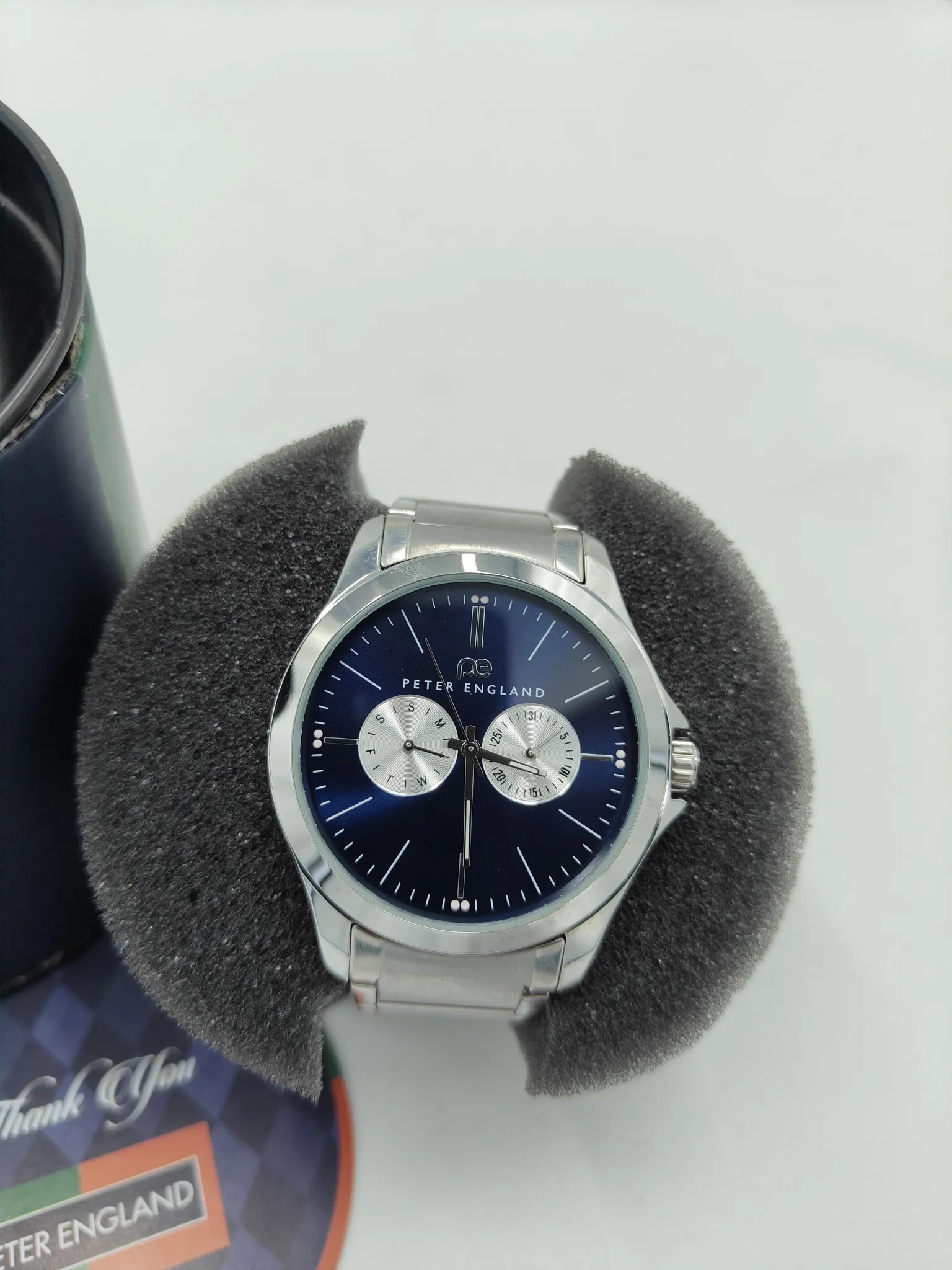 Peter England New Men Analogue Watch - Blue - Silver