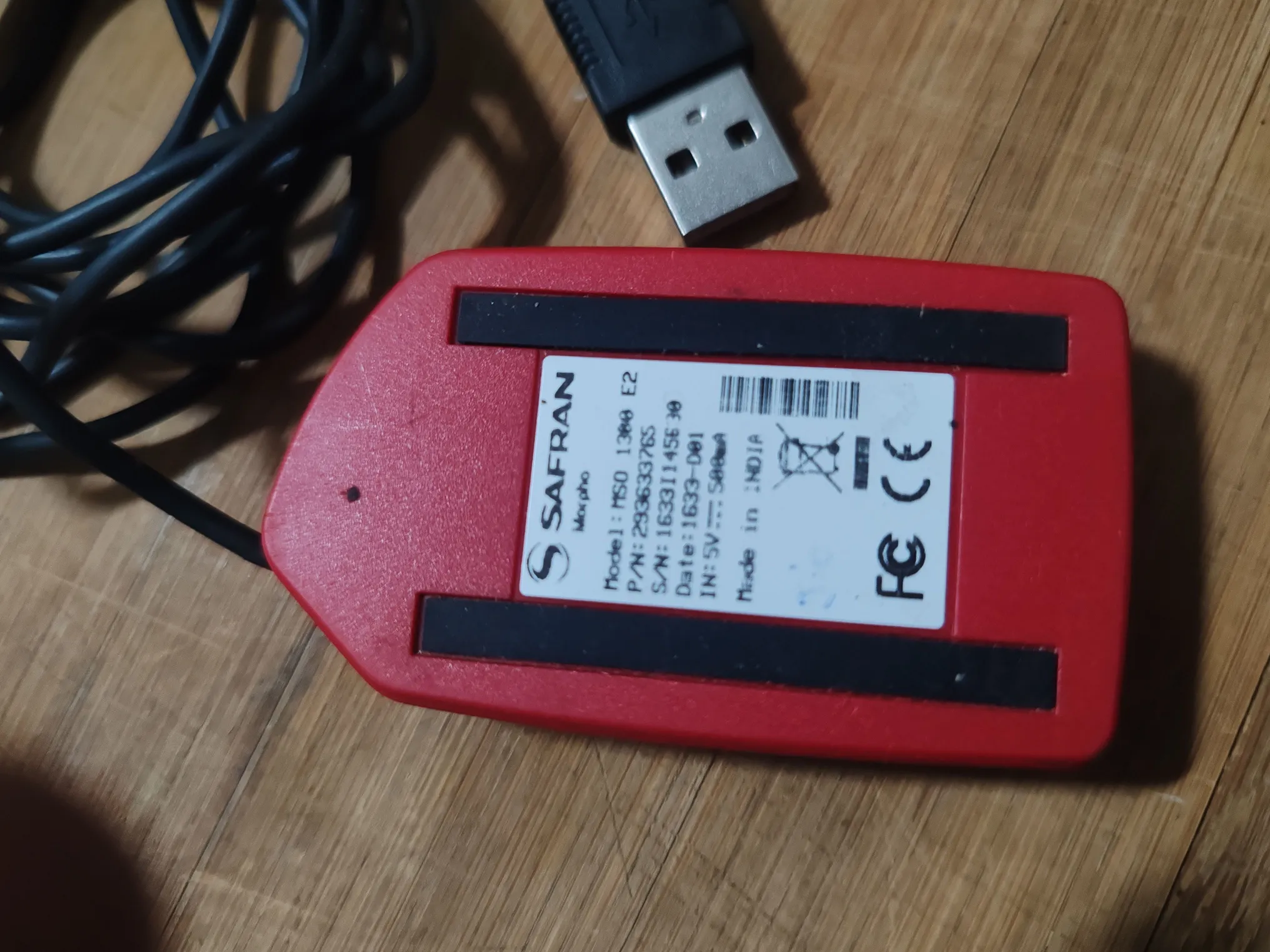 Sold second hand Safran Morpho MSO 1300 E2 Biometric Fingerprint Scanner Red on Resellpur