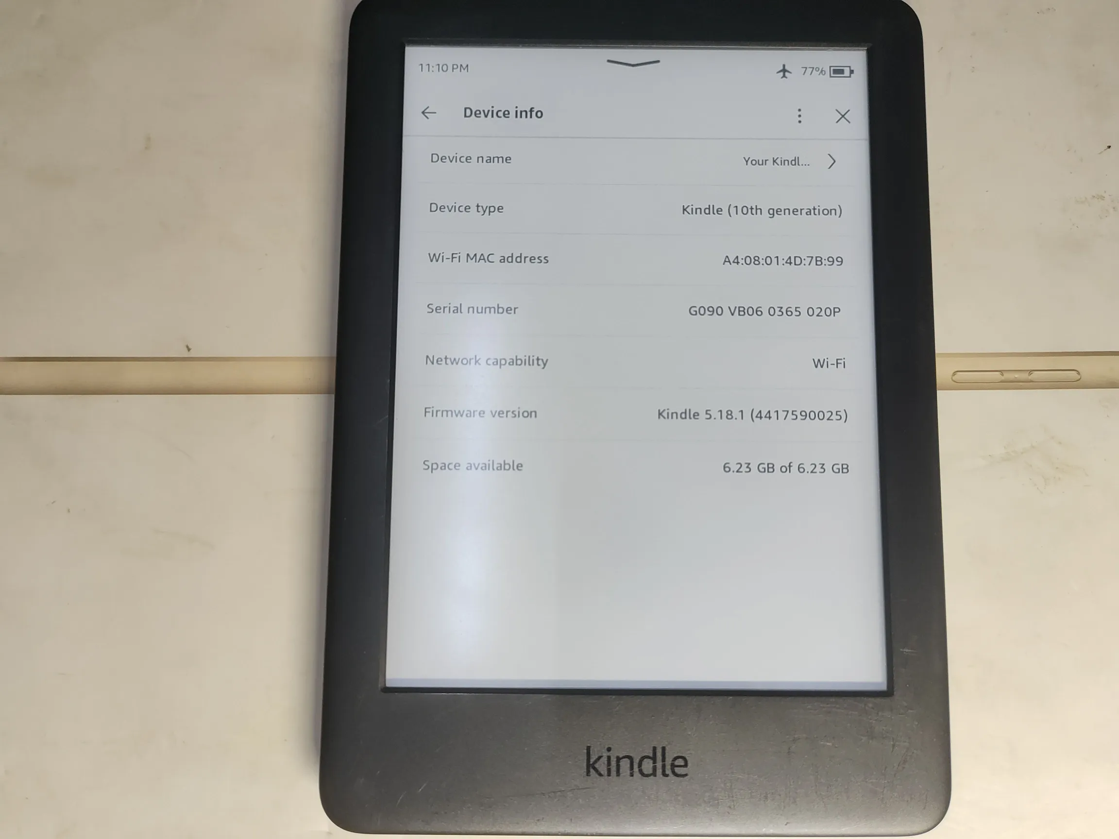 Buy used Kindle 10th Generation E-reader, Good Condition, Black online on Resellpur