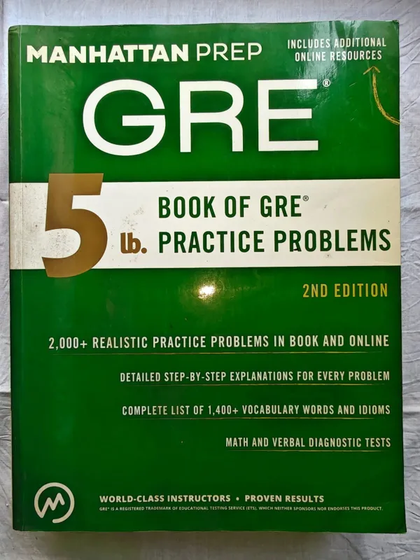 Manhattan Prep 5 Lb. Book Of GRE Practice Problems 2nd Edition Green Paperback