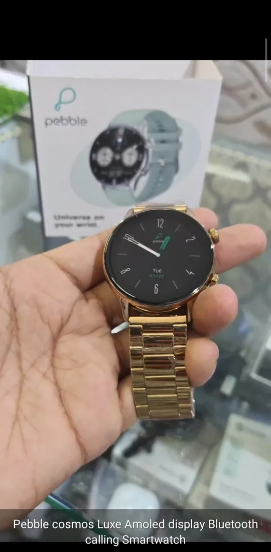 Pebble Cosmos Smartwatch - Brand New - Unisex - Black & Gold - Bluetooth Connectivity