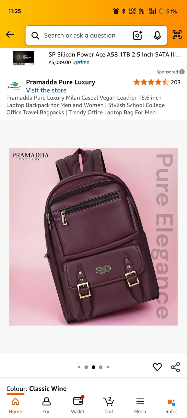 Paramoda Unisex Lightweight Leather Backpack In Wine Brown
