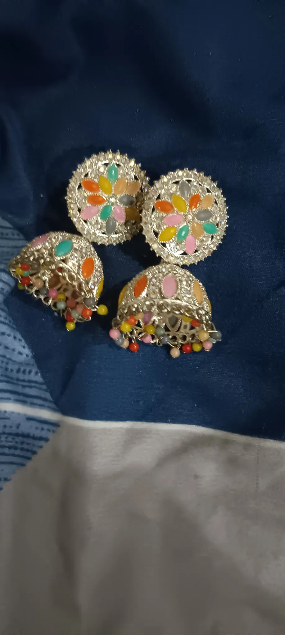 Jhumka Earrings Onesize Multi Color Under 1 Kg