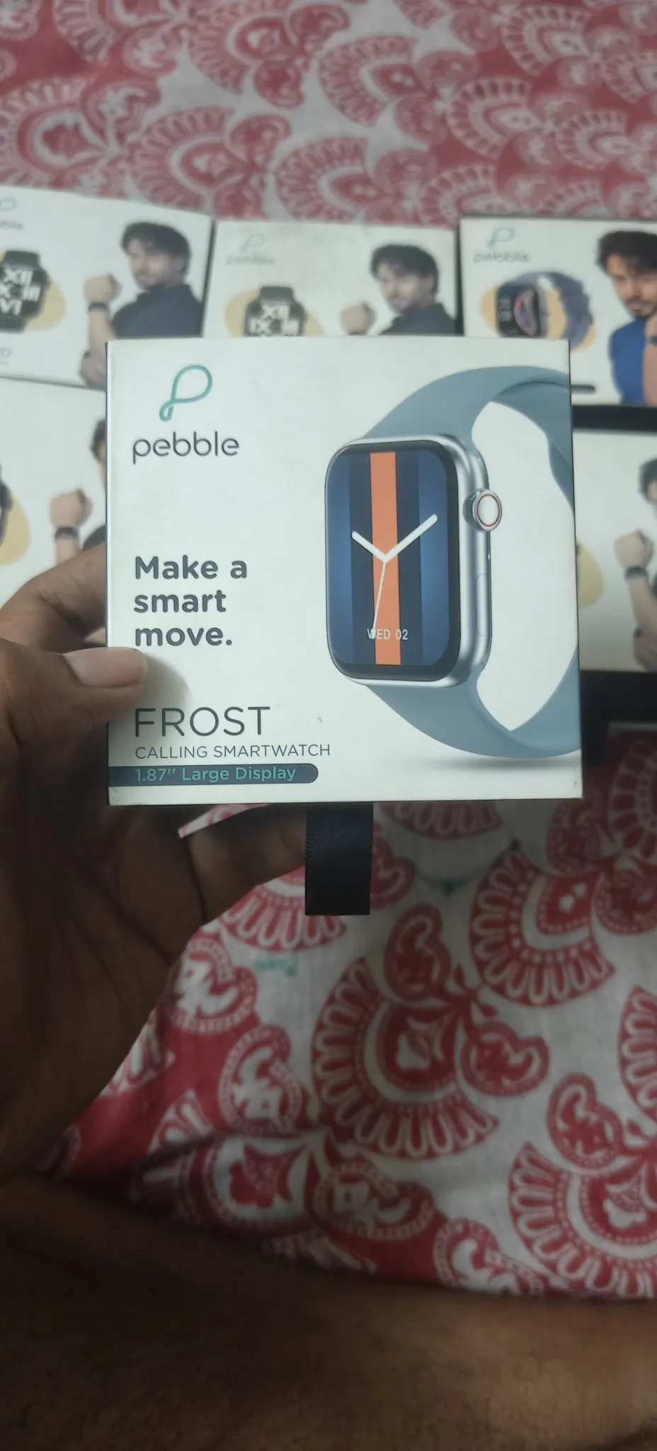 Pebble Frost Calling Smartwatch 1.87" Display Bluetooth Silver