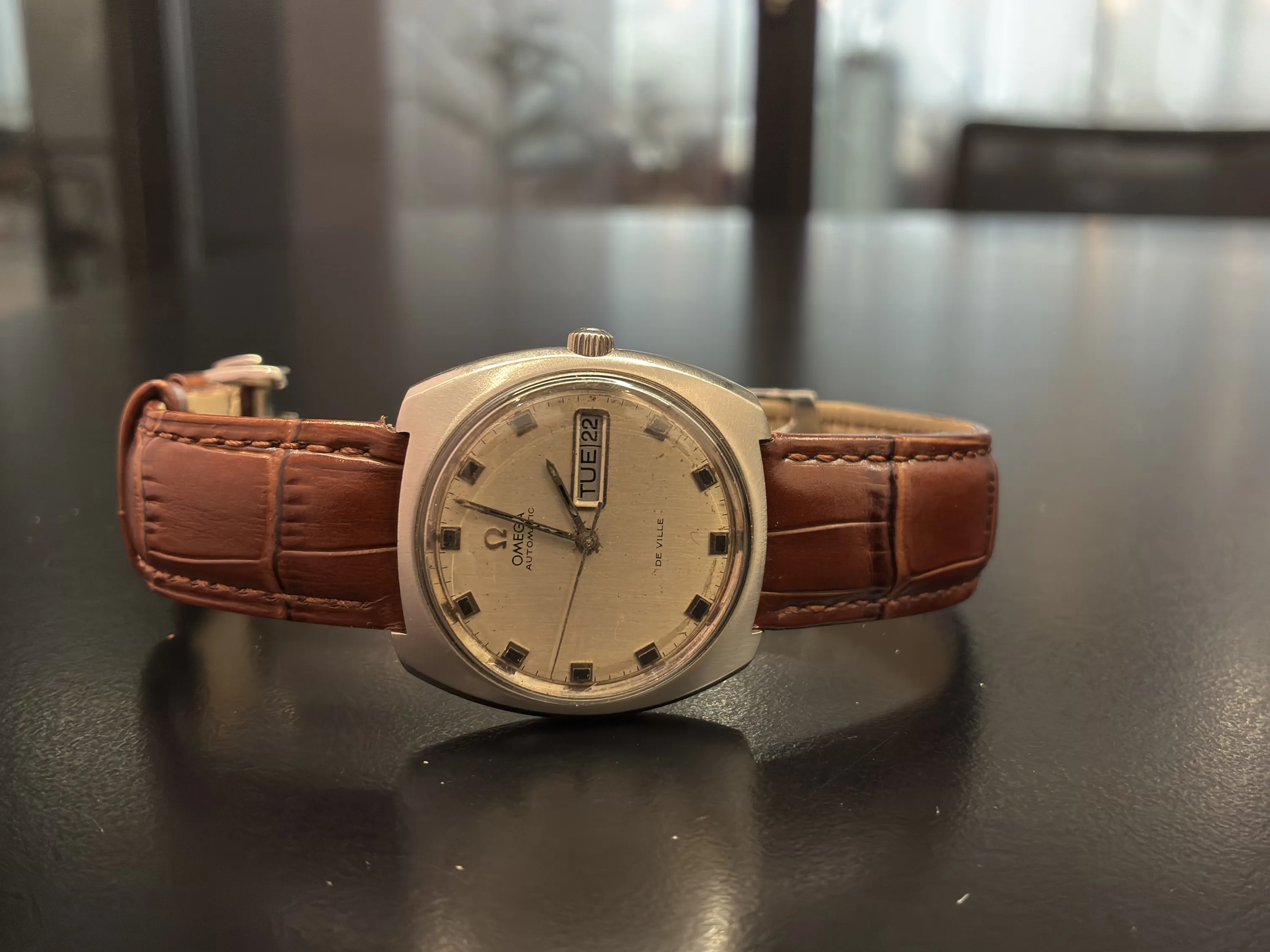 Omega Vintage Deville Automatic Watch Brown Leather Strap