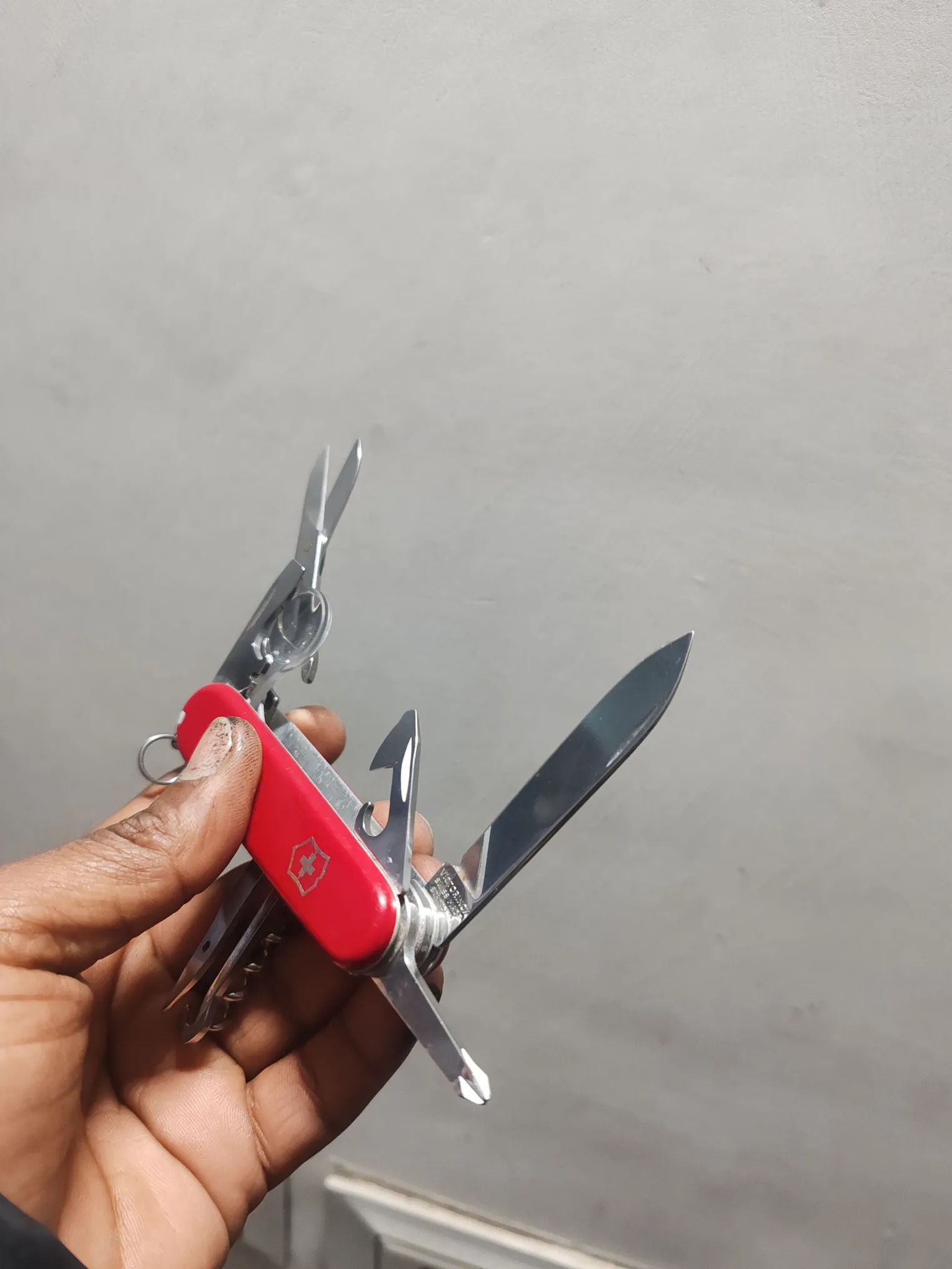 Buy used Victorinox Preloved Multitool Red Swiss Army Knife With Magnifying Glass online on Resellpur
