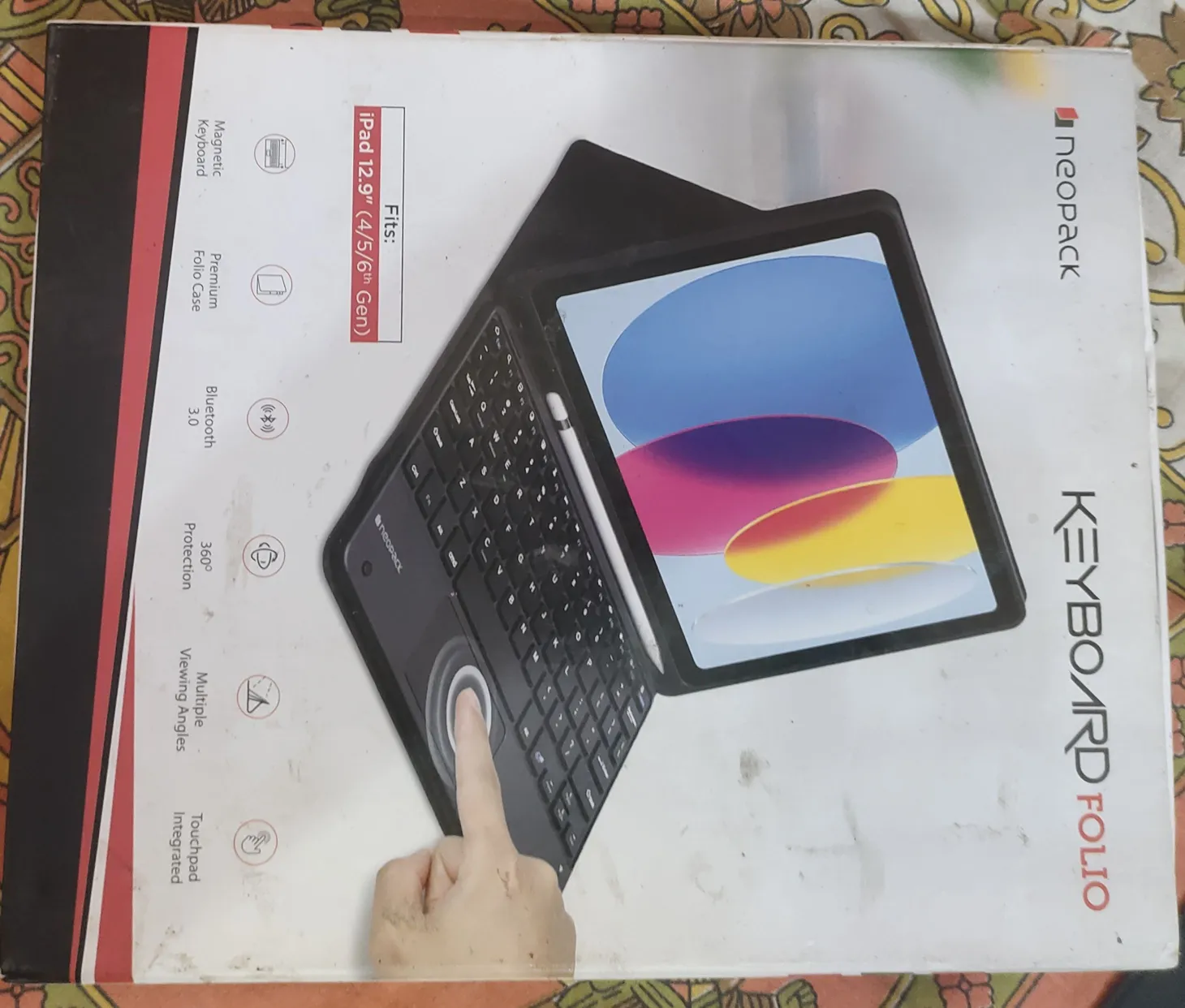 Neopack New Ipad Keyboard Folio Black 12.9" Magnetic Protection