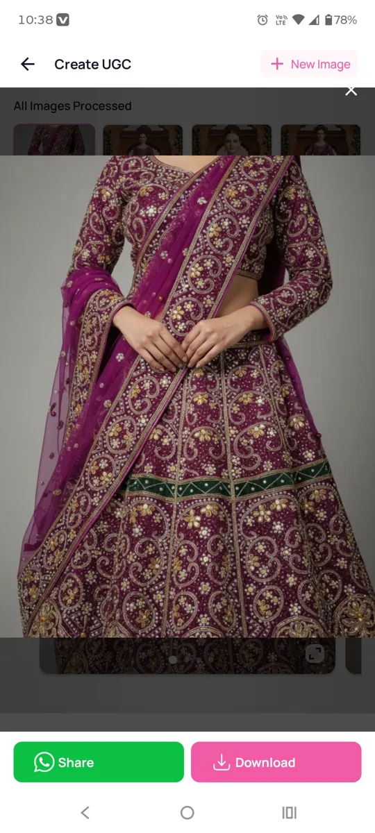 Buy used Bridal Lehnga 4XL Magenta Heavy Embroidery online on Resellpur