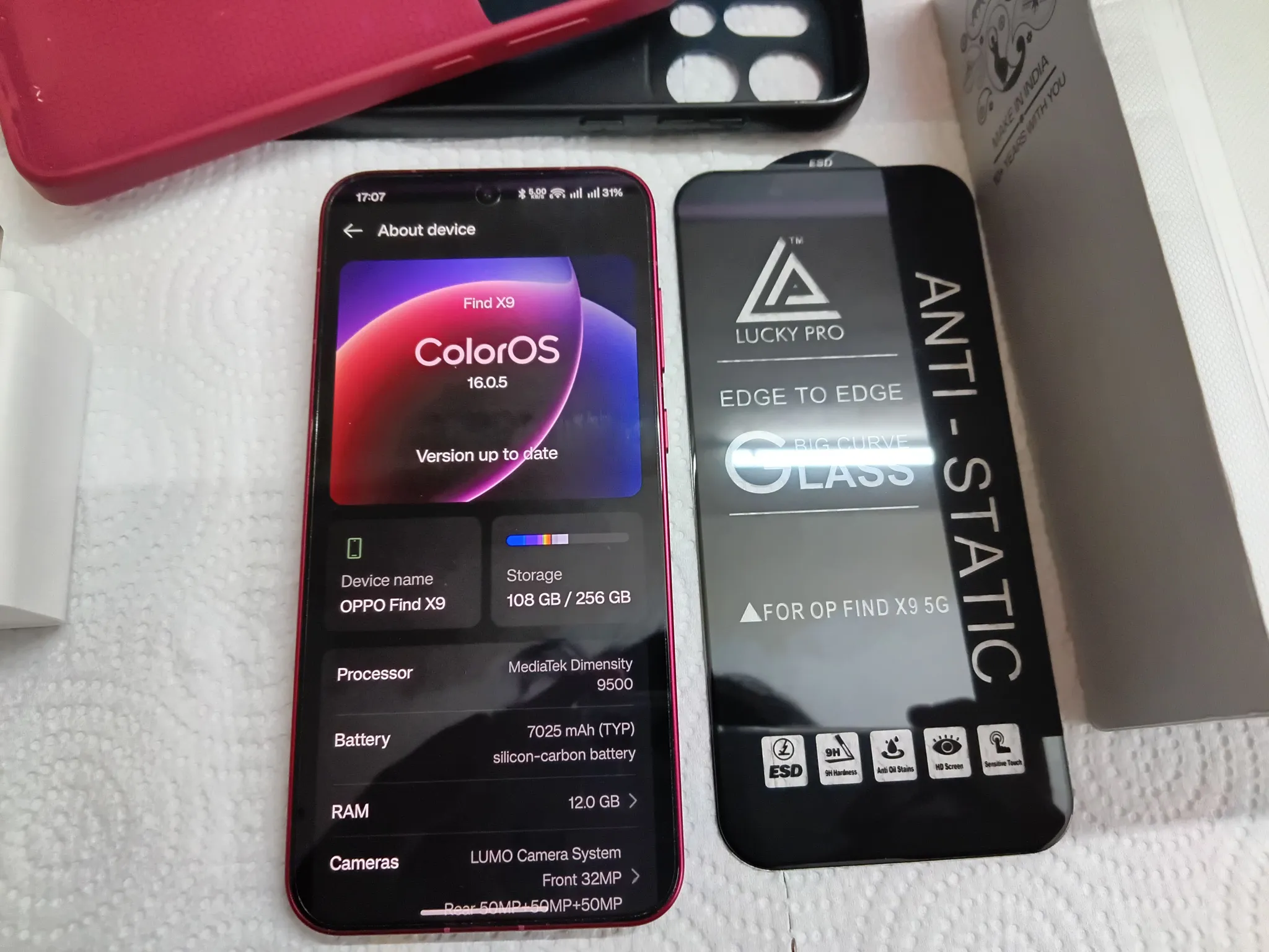 Buy used Oppo Find X9 Mint Condition Smartphone Red 12GB RAM 256GB Storage online on Resellpur