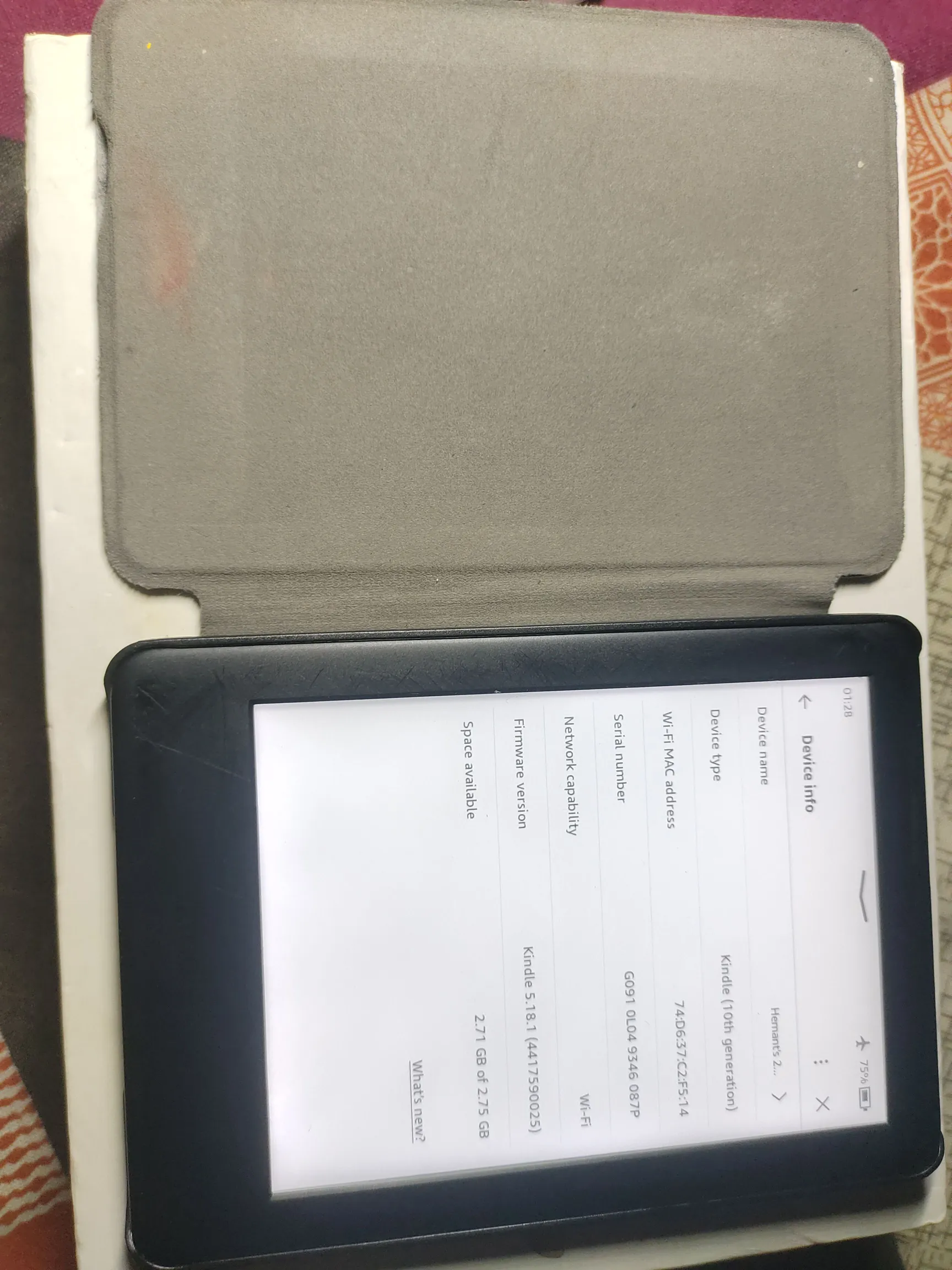 Buy used Amazon Kindle 10th Generation E-reader, Black With Cover online on Resellpur