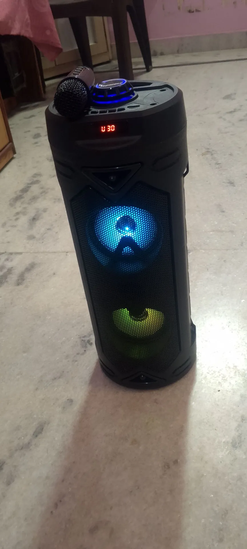 Reponics Used Wireless Speaker Black With LED Lights