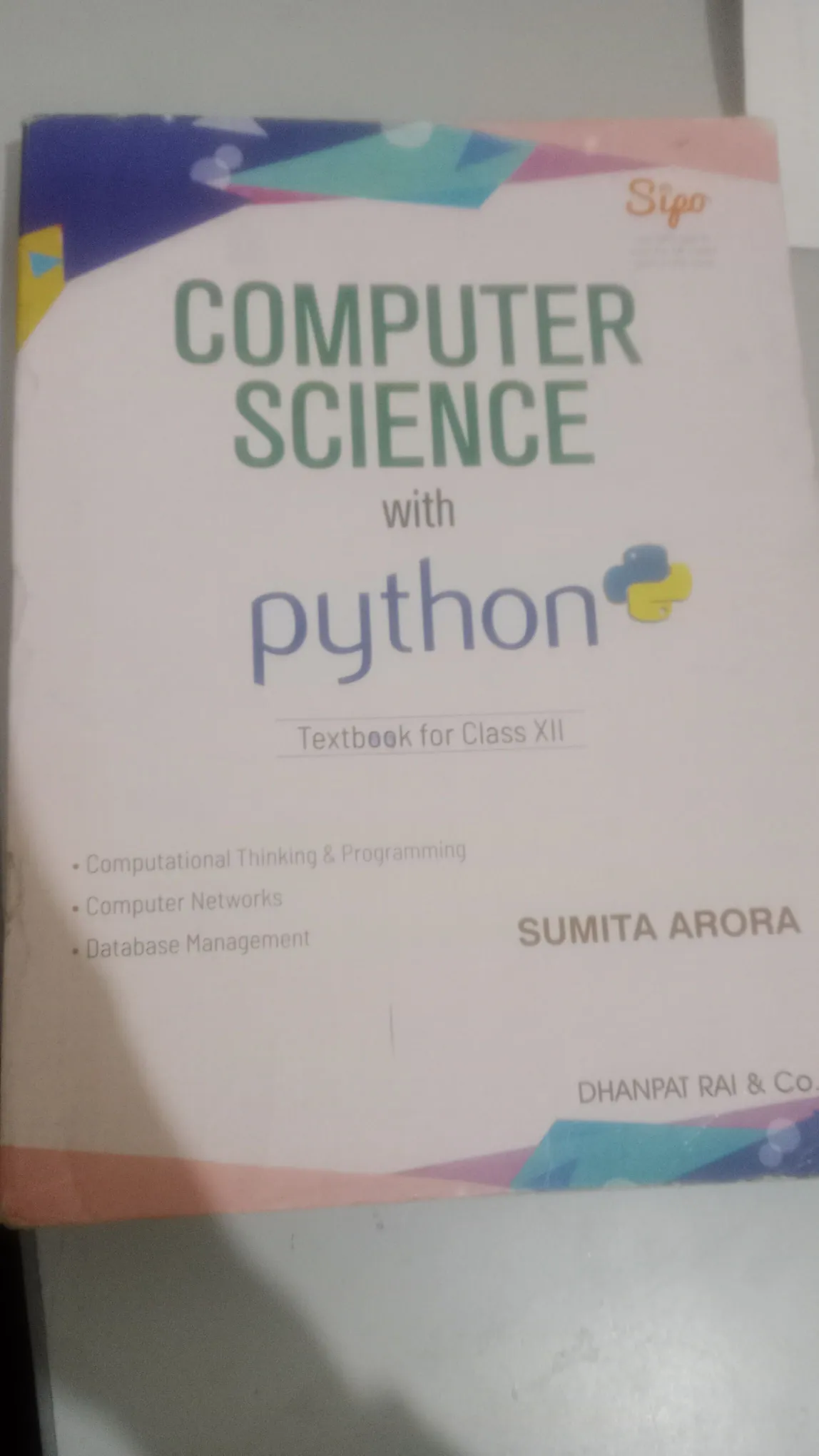 Sumita Arora Computer Science With Python Class 12 Hardcover Book