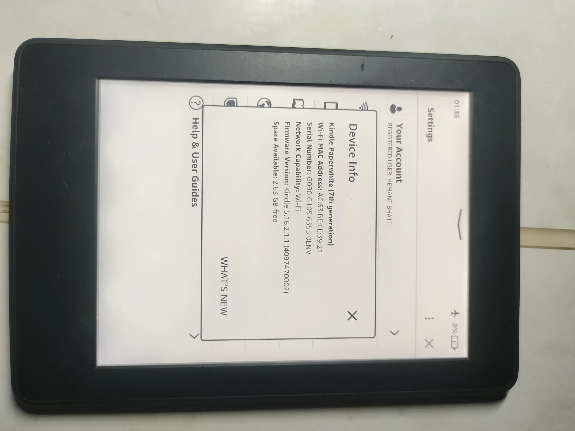 Buy used Amazon Kindle Paperwhite 7th Generation E-reader Black Good Condition online on Resellpur