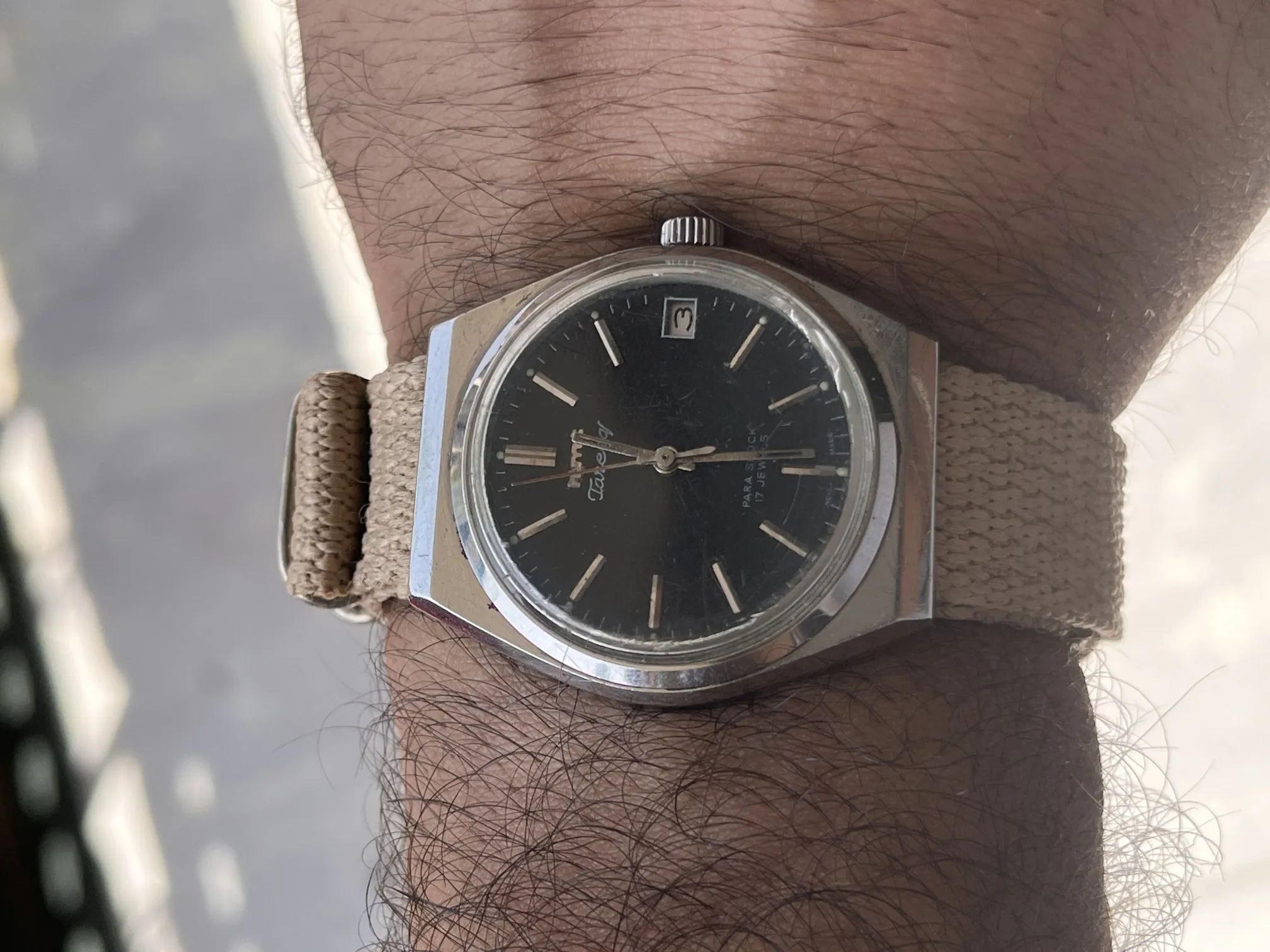 HMT Tareeq Vintage Watch - Used - Unisex - Black - NATO Strap