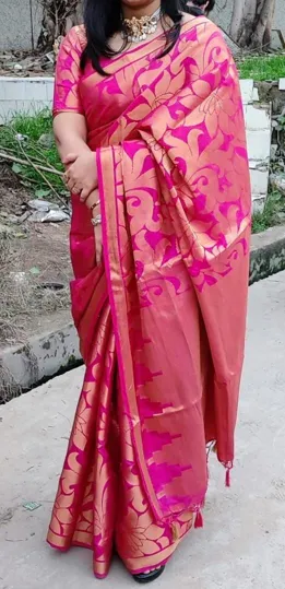 Silk Saree | New | Women | Saree | Royal Pink | Free | Elegant Design