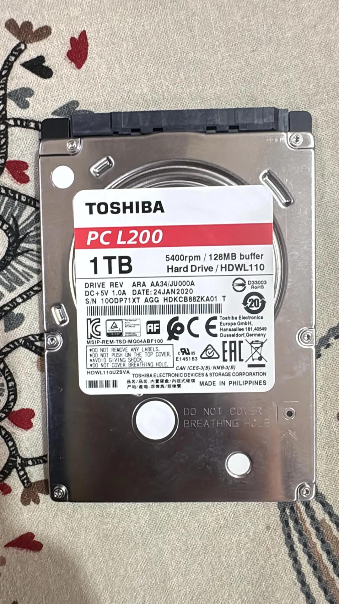 Sold second hand Toshiba PC L200 Hard Disk 1TB 5400rpm on Resellpur