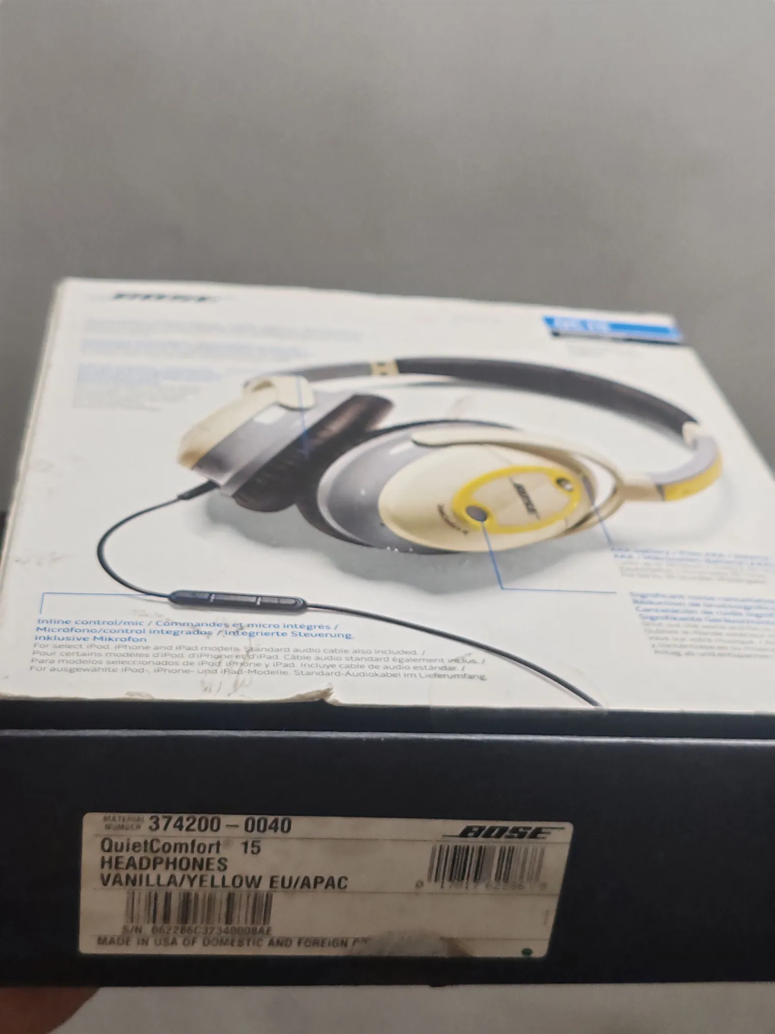 Buy used Bose Quietcomfort 15 Preloved Headphones Vanilla/yellow Noise Cancellation online on Resellpur