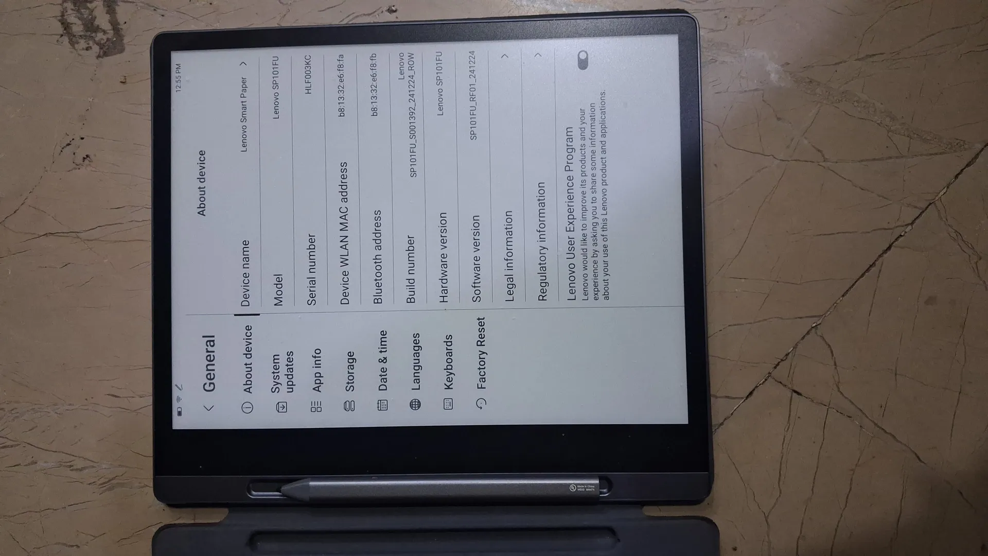 Sold second hand Lenovo Smart Paper SP101FU 10.3" E-ink Tablet With Stylus, Dark Grey on Resellpur