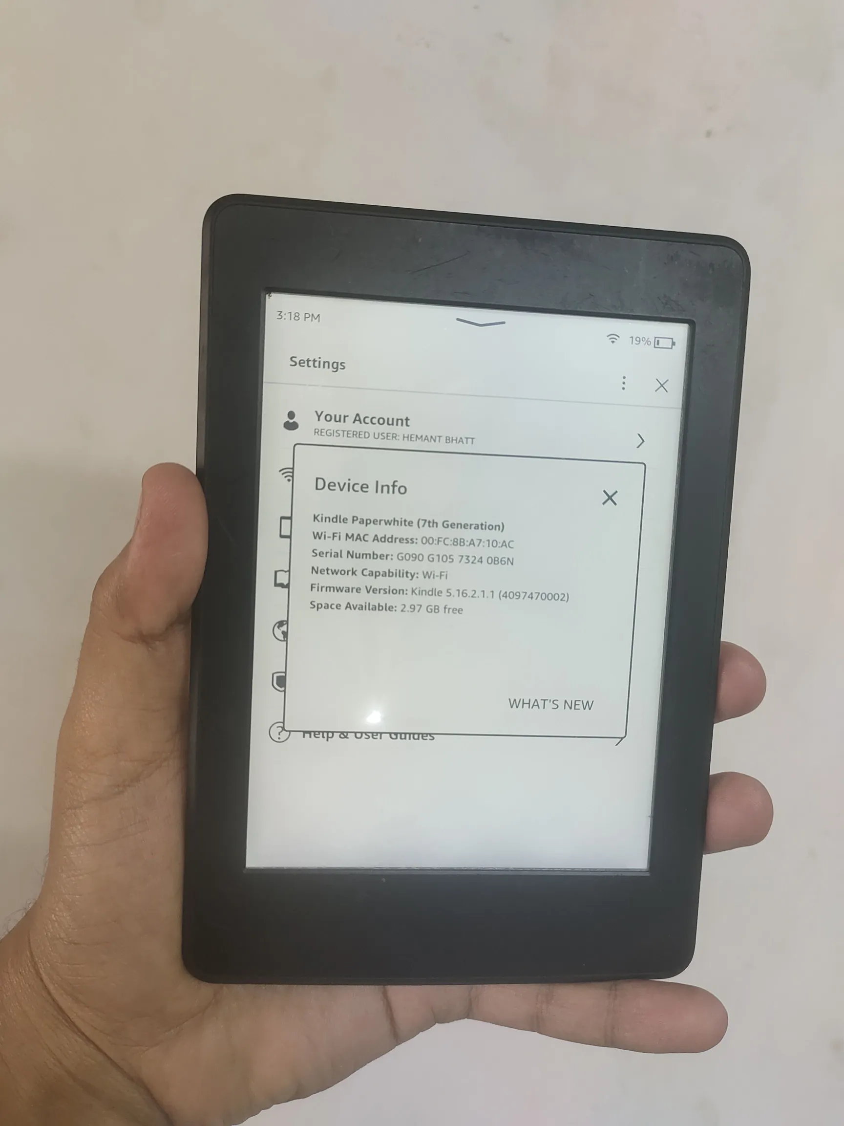 Sold second hand Kindle Paperwhite 7th Gen Working Condition Black on Resellpur