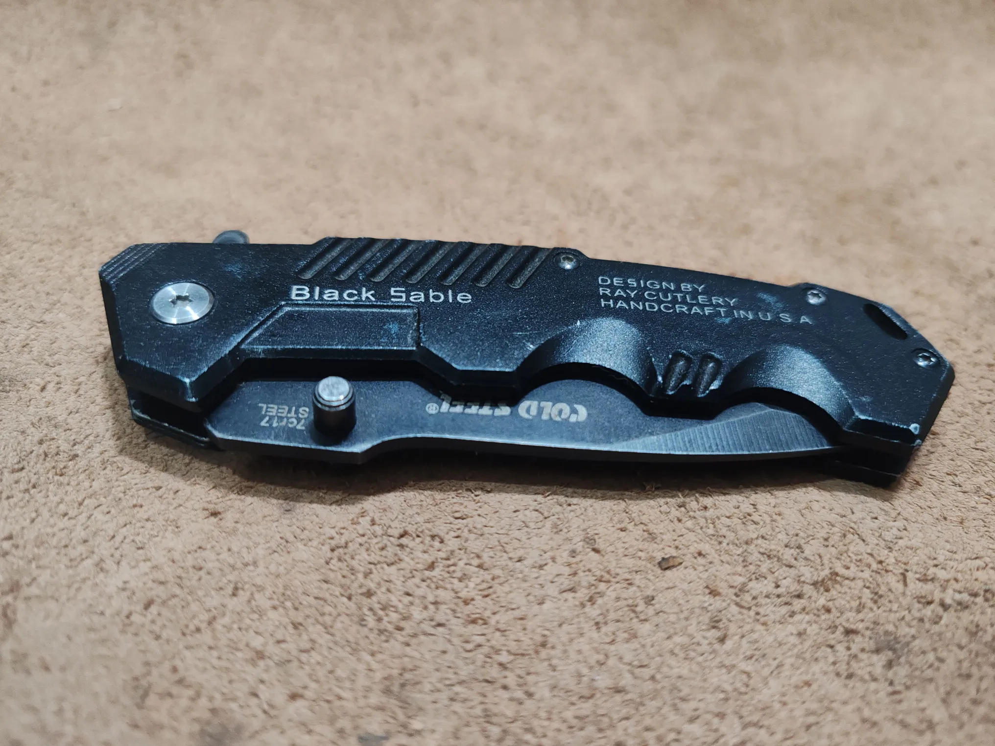 Sold second hand Cold Steel Black Sable Folding Knife EDC Pocket Tool Camping on Resellpur