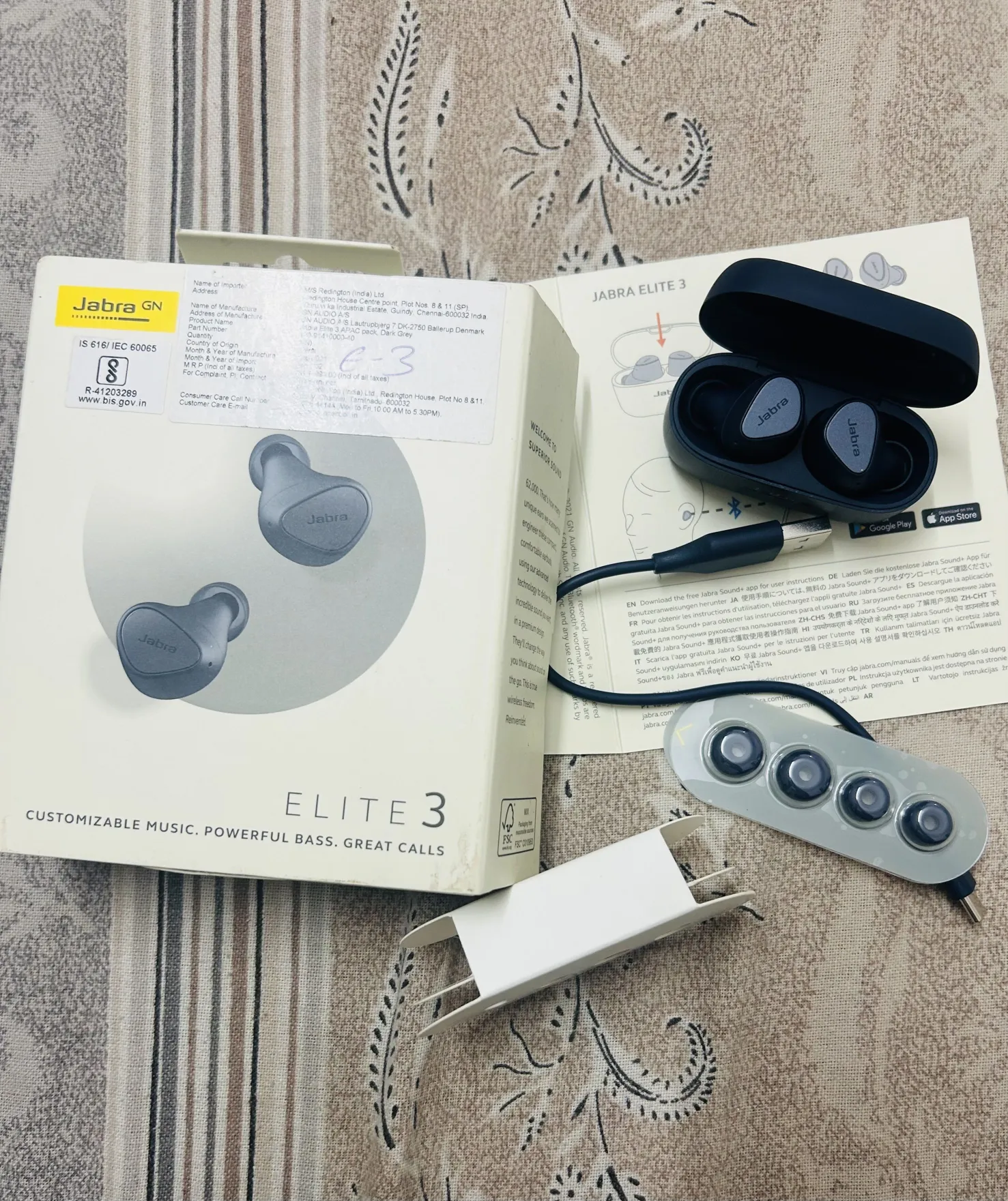 Jabra Elite 3 Wireless Bluetooth Earbuds Dark Grey