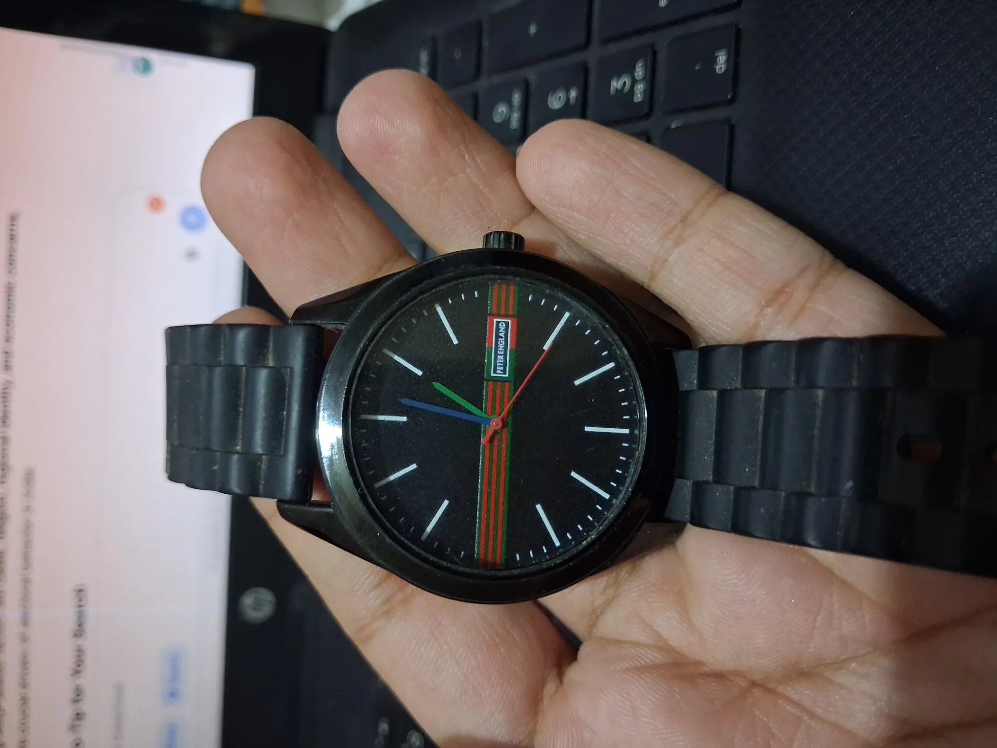 Buy used Peter England Watch Black Analog Men's Wristwatch Good Condition online on Resellpur
