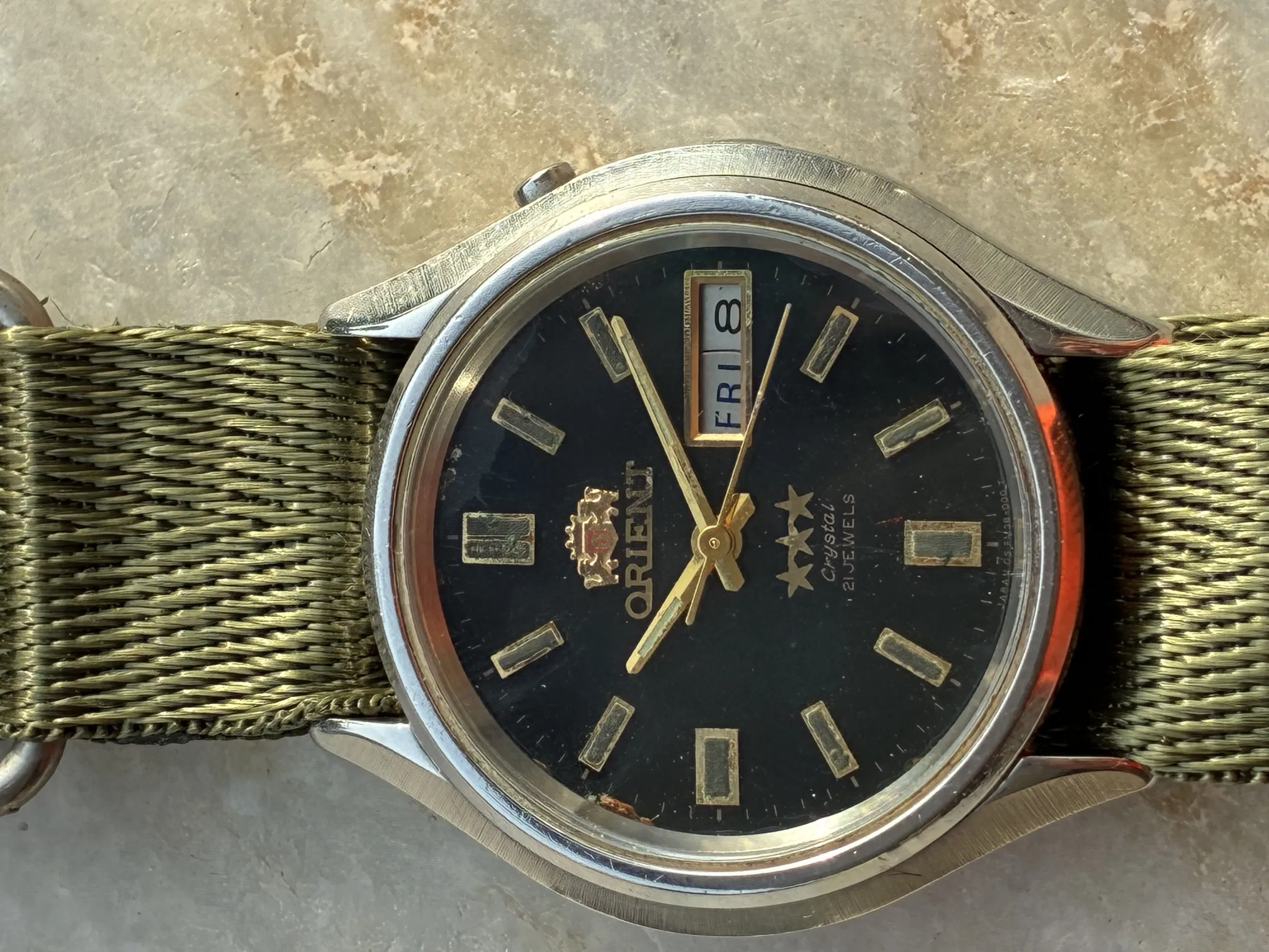 Buy used Orient Japanese Automatic Vintage Wristwatch 21 Jewels With NATO Strap online on Resellpur