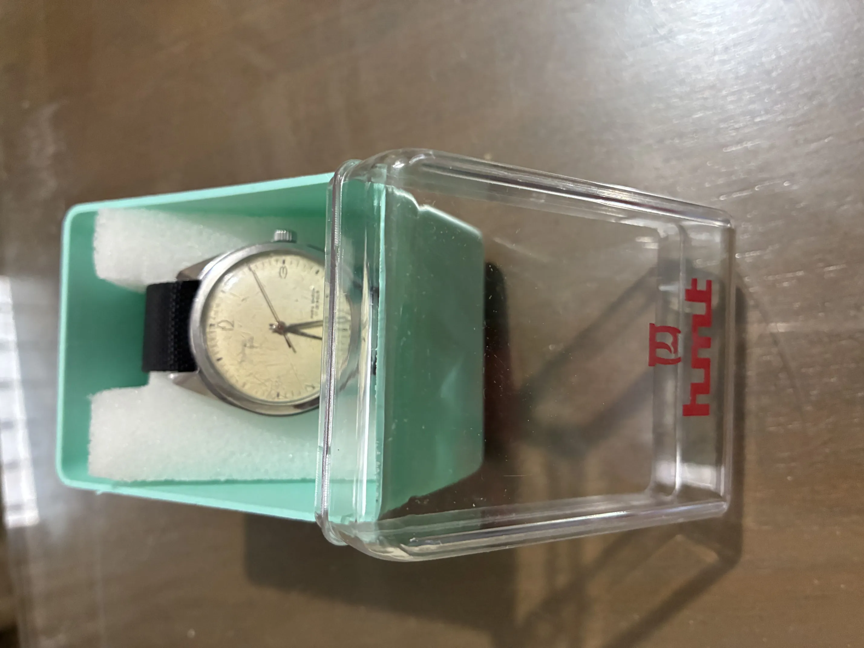 Buy used HMT Janata Vintage Mechanical Watch Art Deco Black NATO Strap online on Resellpur