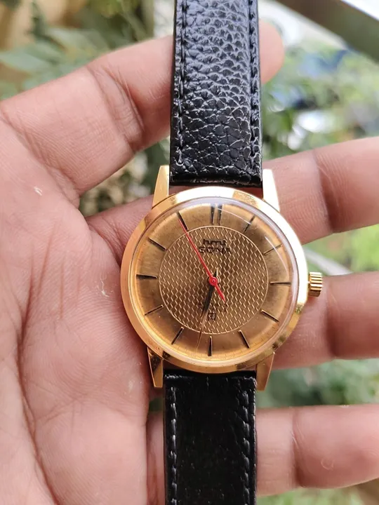 Buy used HMT Sona Refurbished Men's Dress Watch Deep Midnight Blue Leather Strap online on Resellpur