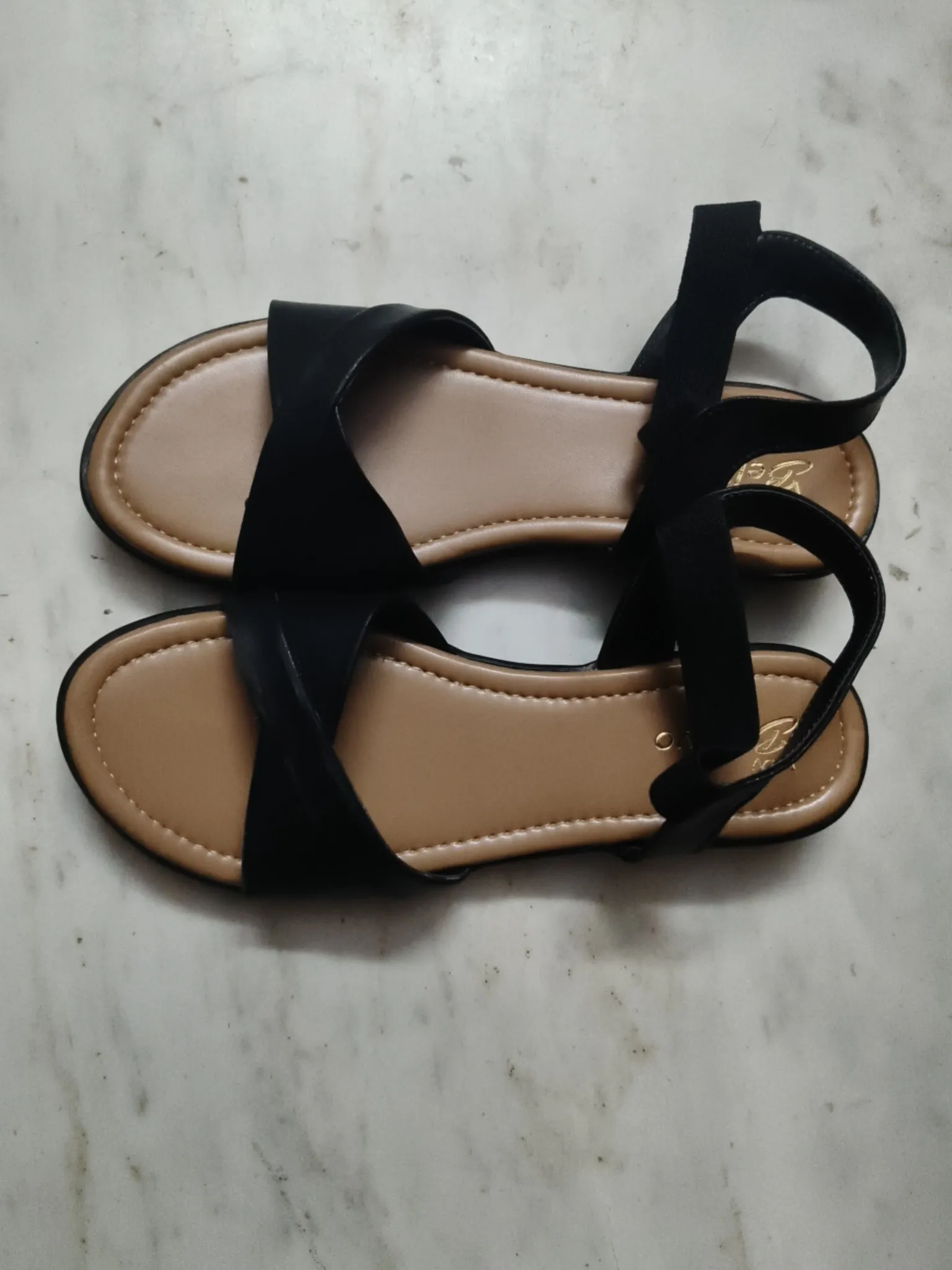 Black Sandal UK5 Comfortable Casual Footwear